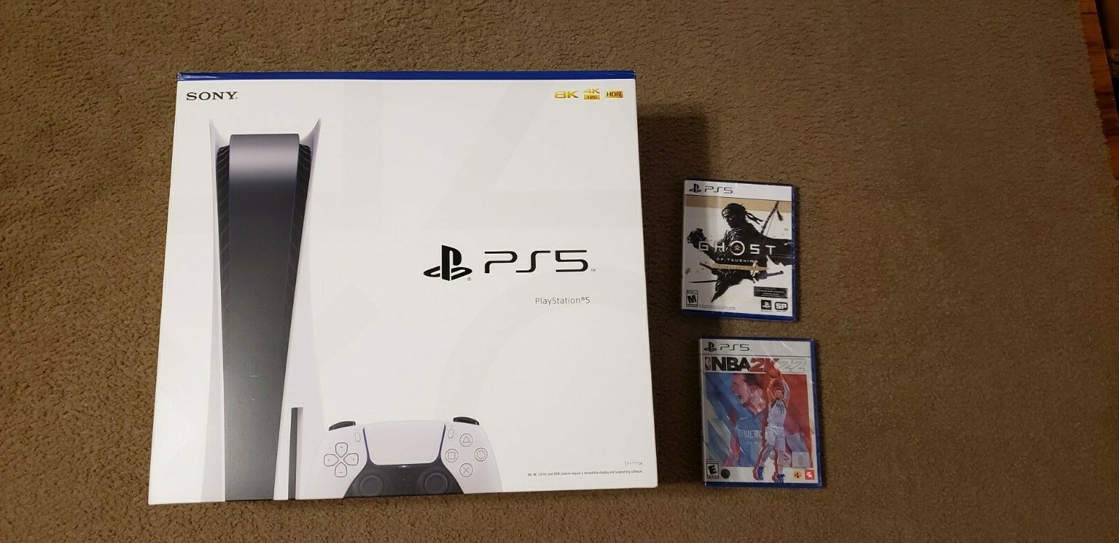 BRAND NEW!! Sony PS 5 console with 2 games plus 12 months of playstation plus.