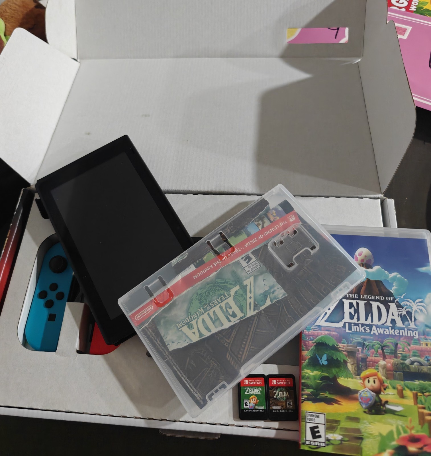 Nintendo Switch Console Black w/ Neon Blue/Red Joy-Con, Dock/Cables, Zelda