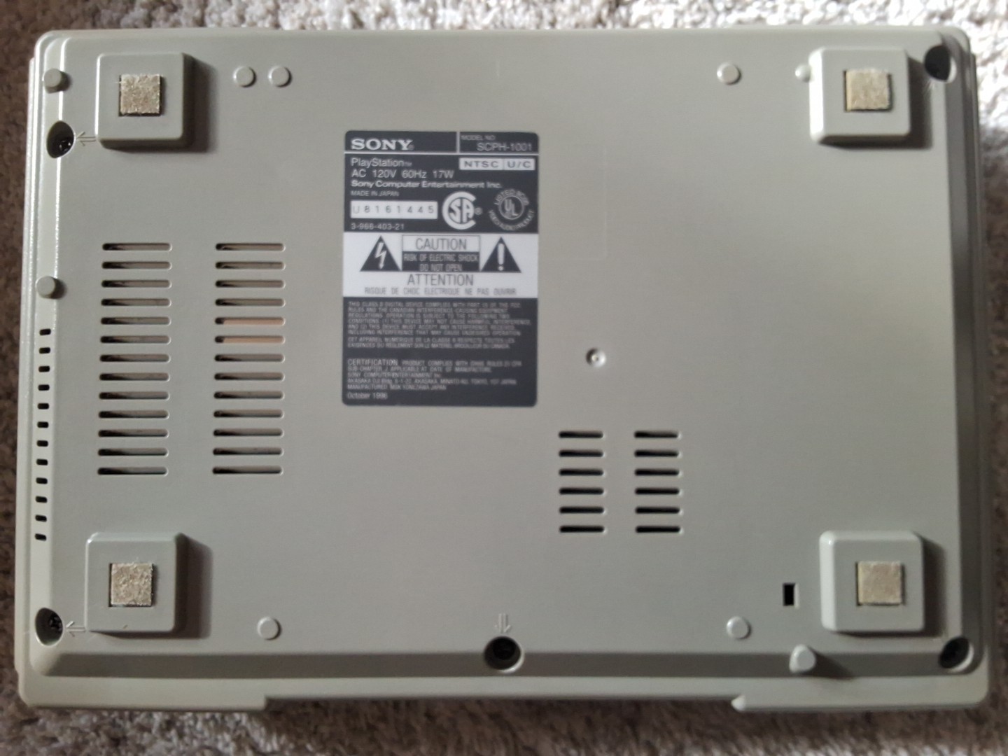 Sony PlayStation 1, No Power Cord And 2 Controllers And Memory Card Not Tested