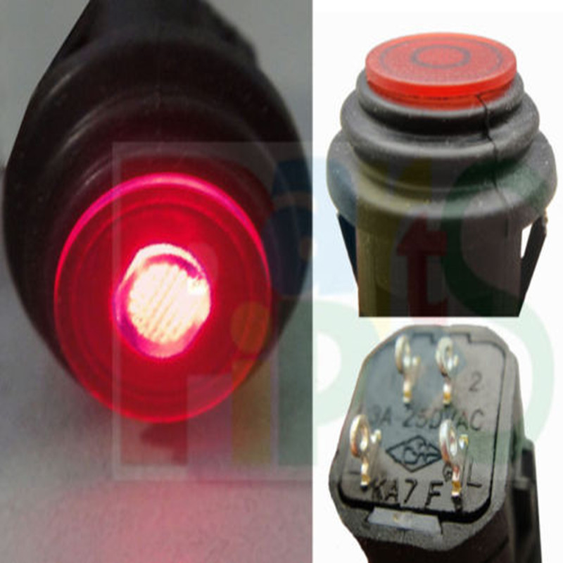 Momentary Red Light 3V Led Off/(On) Push Switch,RM503