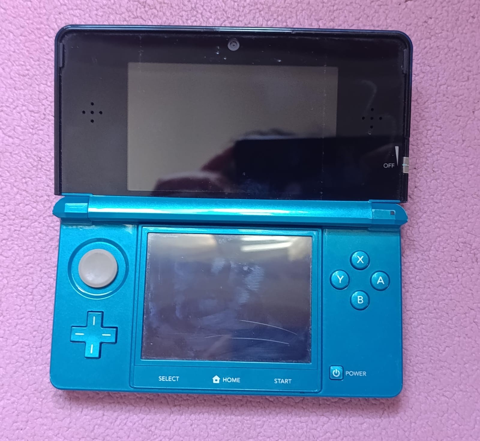 Nintendo 3DS Aqua Blue US Version Working Region Free + 4GB Memory Card+Case