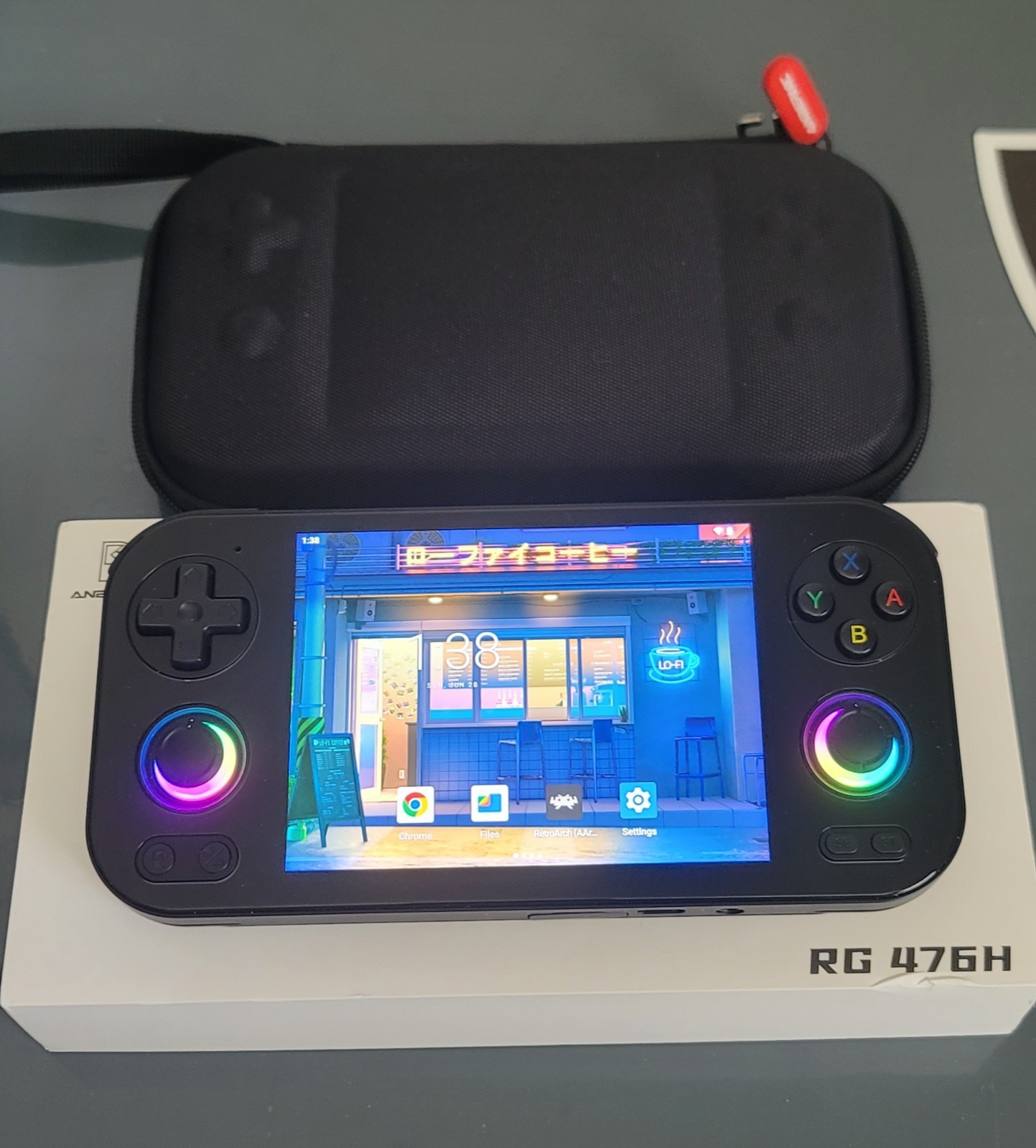 New RG476H with Anbernic carry case and stock 64gb sd card over 4k games ready