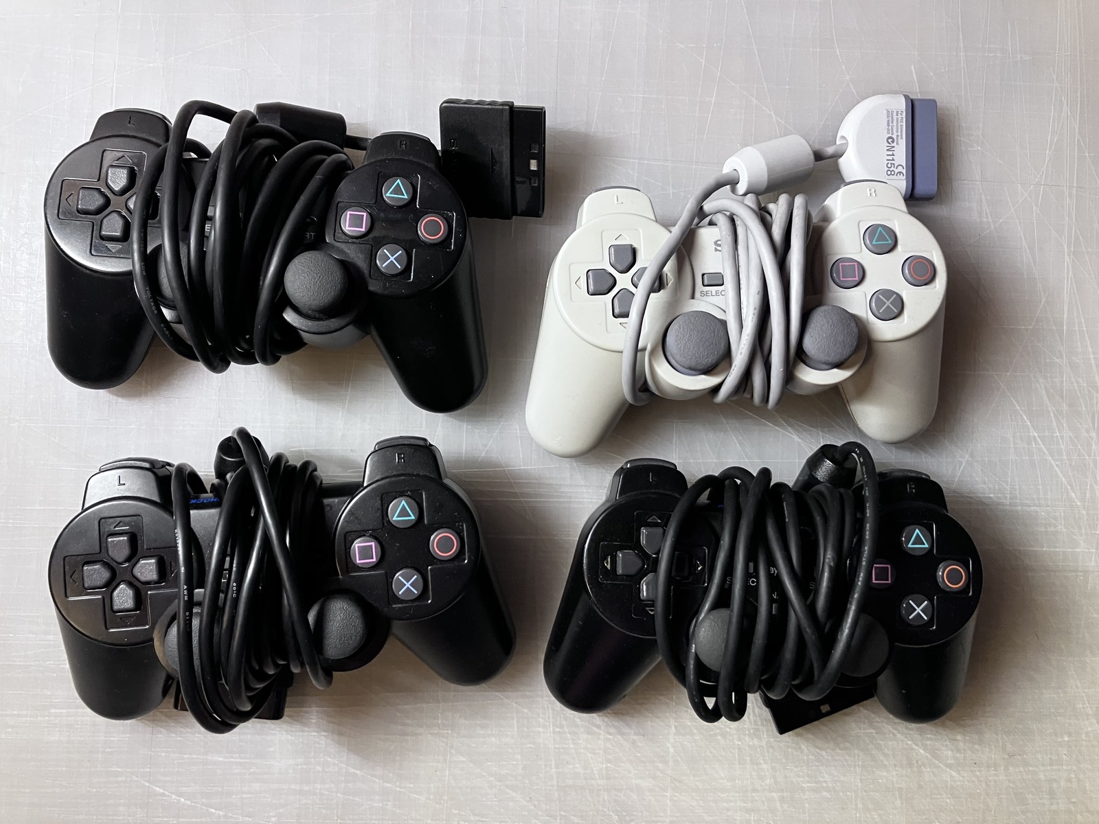 Vintage Sony PlayStation 2 Console SCPH-39001 For Parts Lot 4 Controllers Bundle