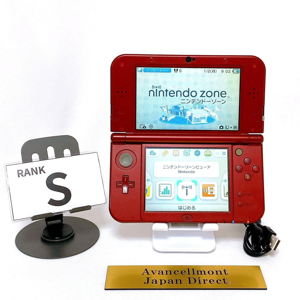 【Dual IPS】New Nintendo 3DS LL XL Metallic Red Console Japan Tested Rank S Rare