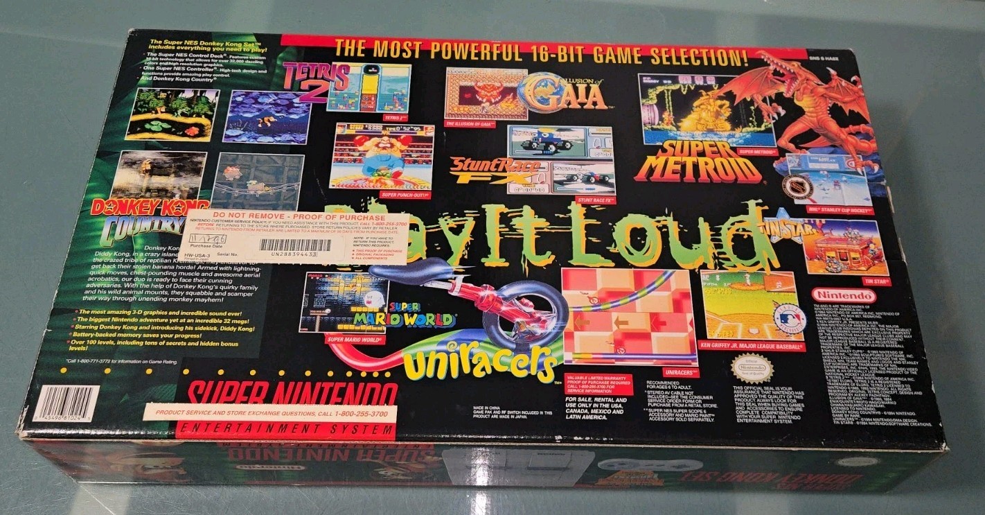 NEW Super Nintendo Donkey Kong Country SNES SYSTEM, EXTREMELY RARE! READ!