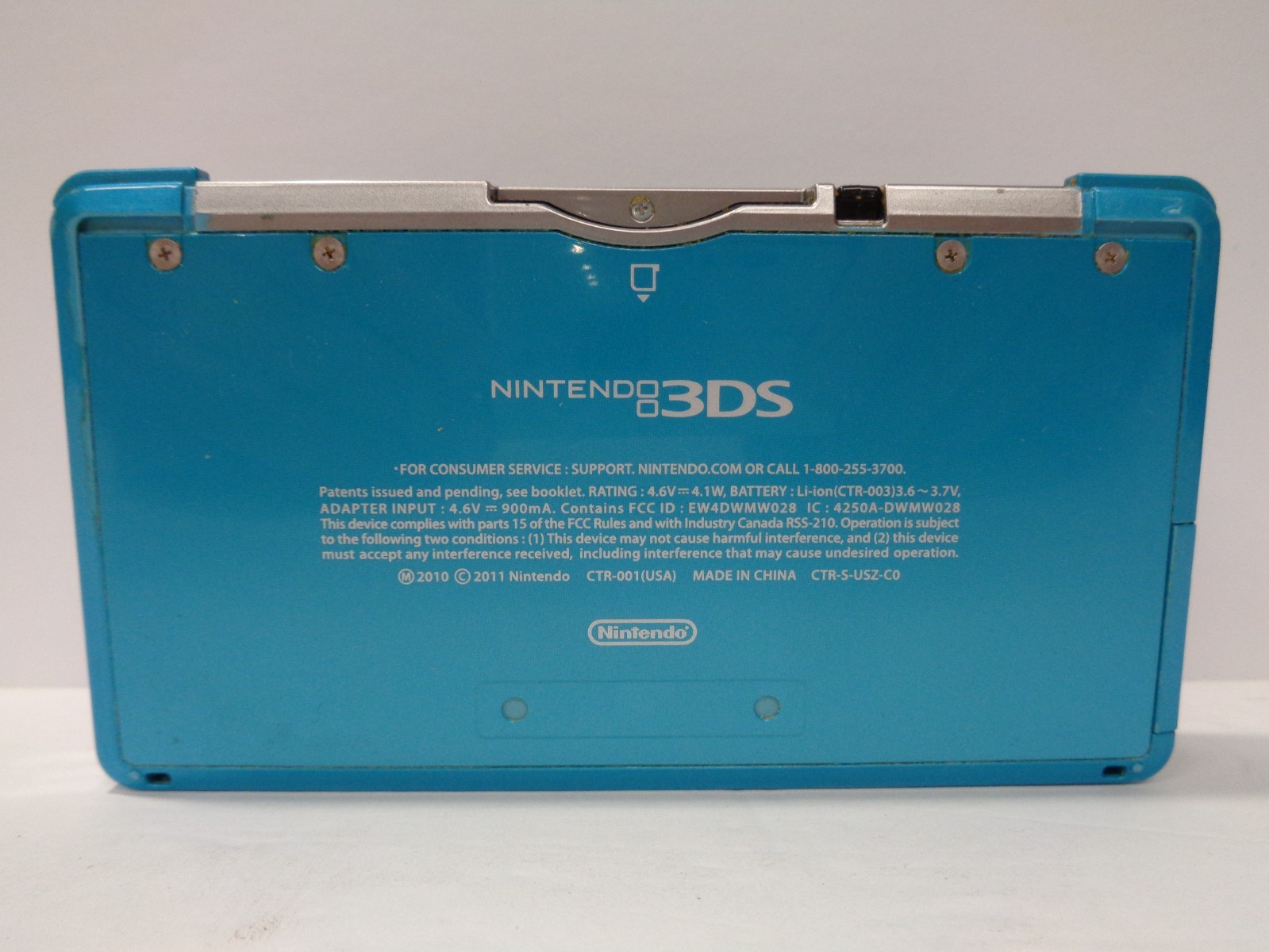 Nintendo 3DS Handheld System Aqua Blue Teal Tested With Stylus