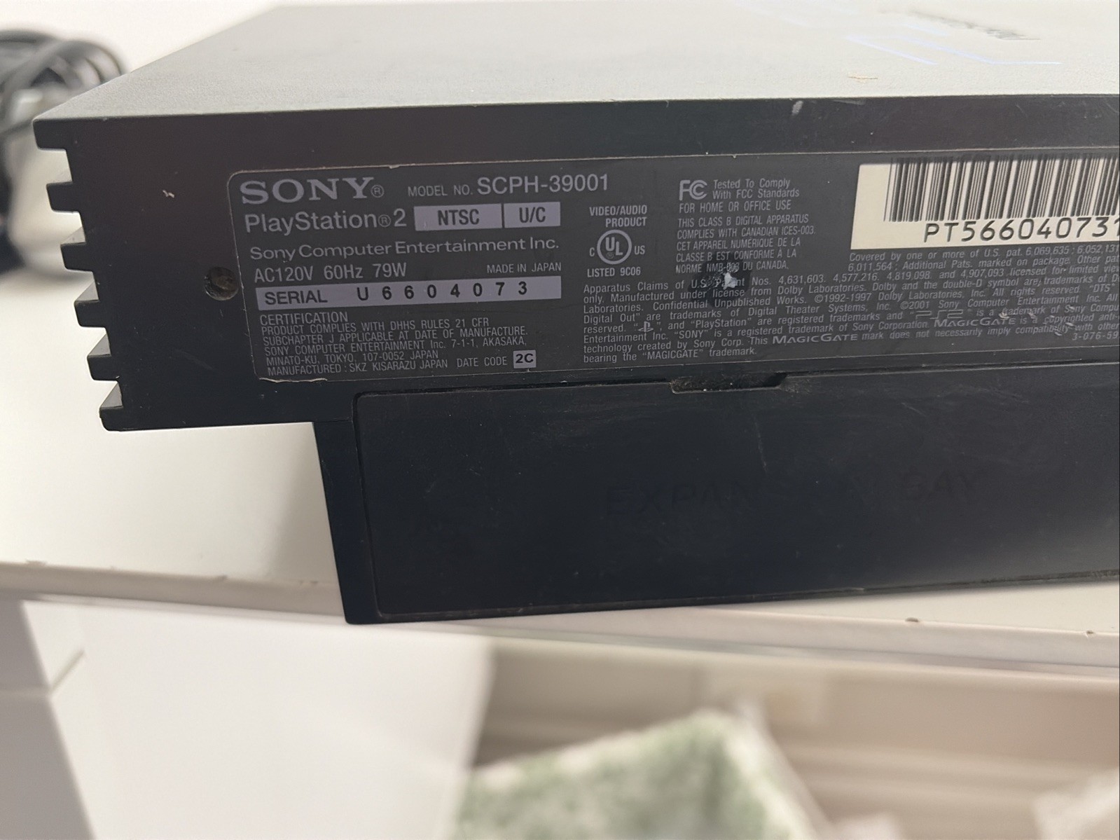 Sony PS 2 Black Console SCPH-39001 Working W/ 8MB Memory Card,2 Games & Cordes