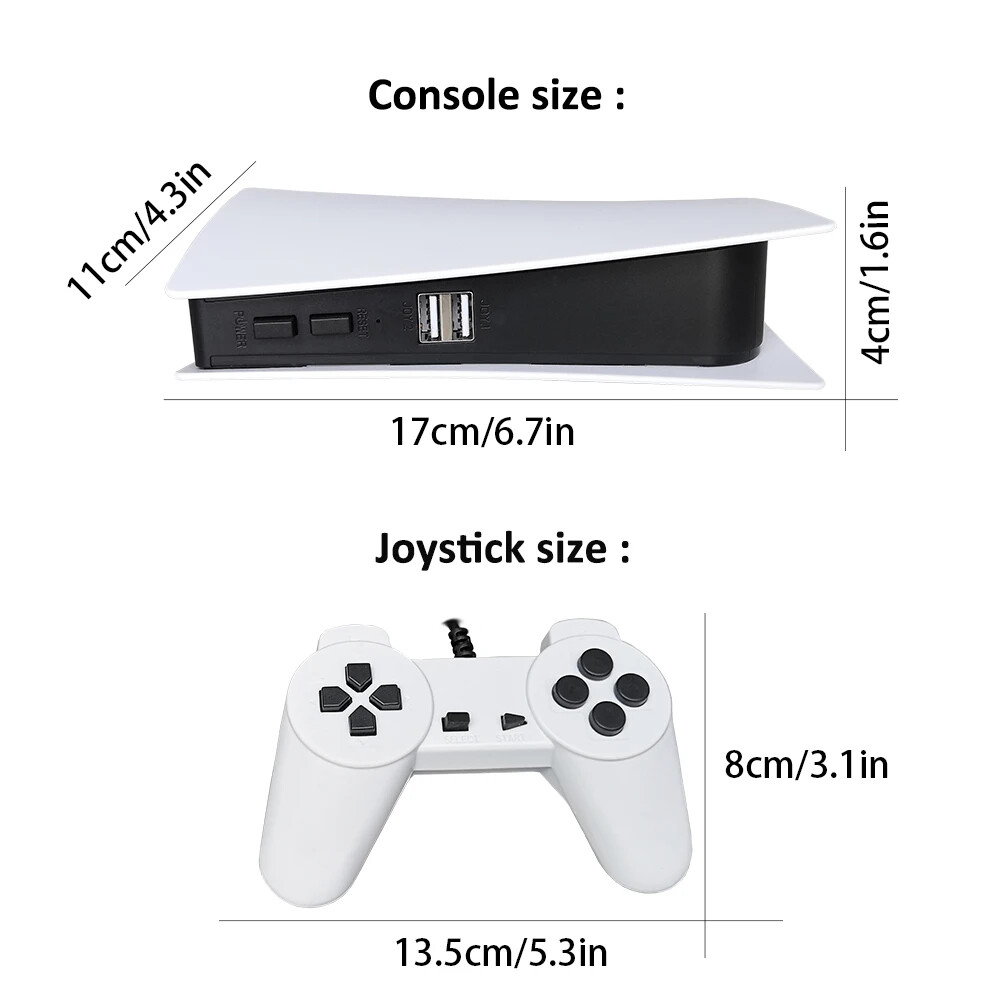 GS5 8-bit TV Video AV Output USB Plug & Play Support 200+ Nostalgia Game Console
