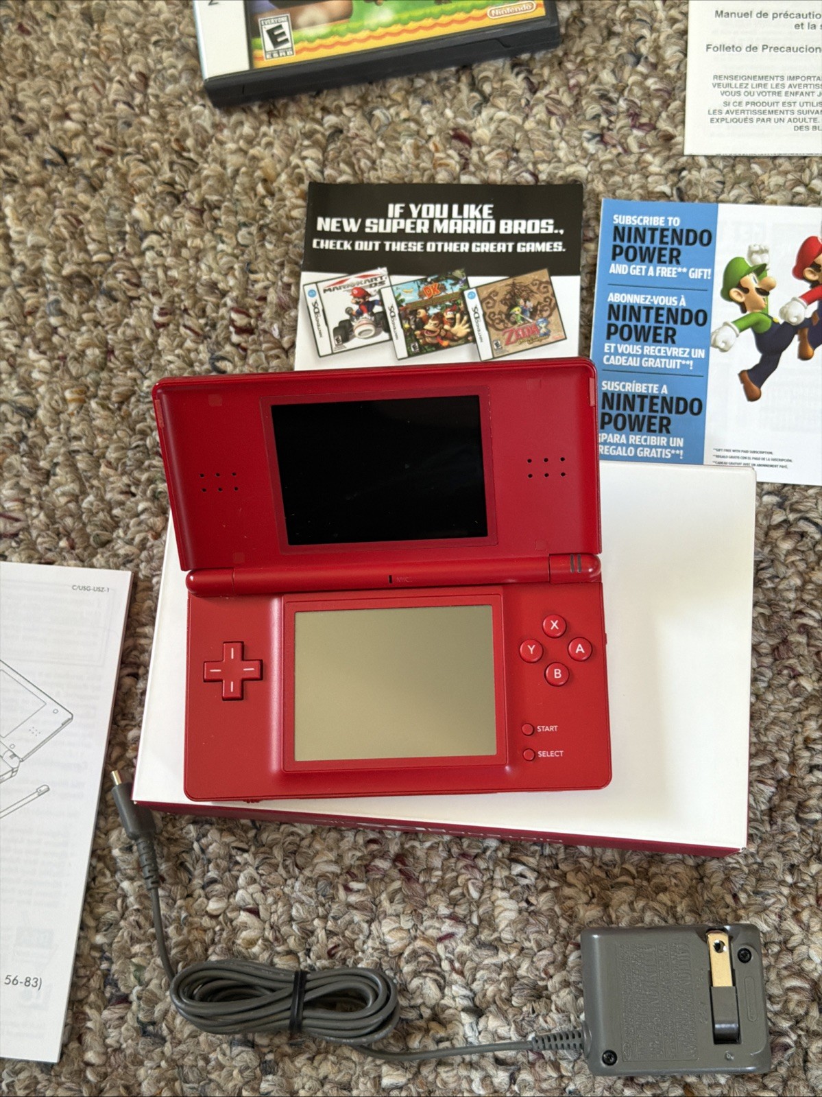 Nintendo DS Lite Special Edition Mario Red Super Bros Near Mint