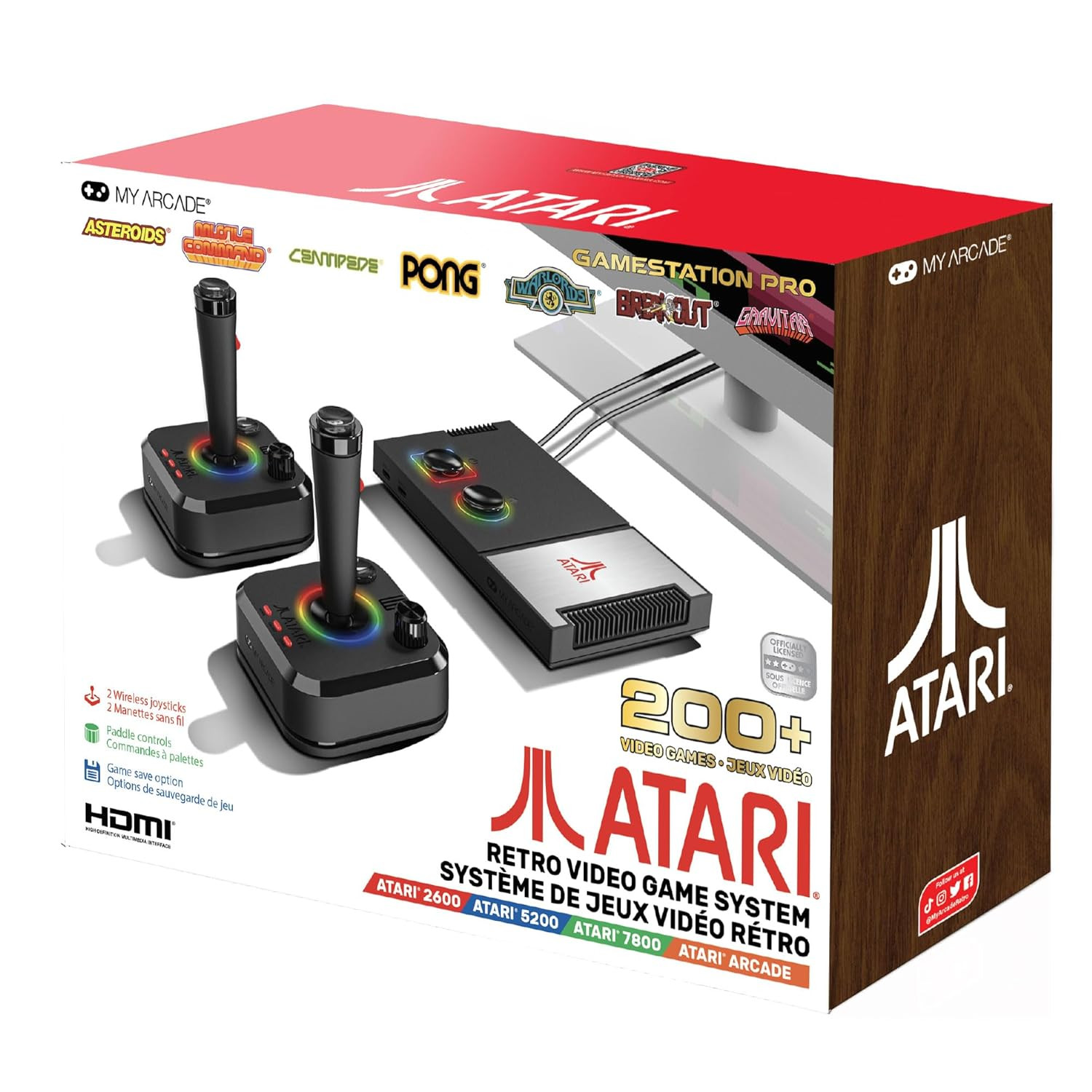 Atari Game Station Pro: Retro Video Game Console with 200+ Games, Wireless Joyst