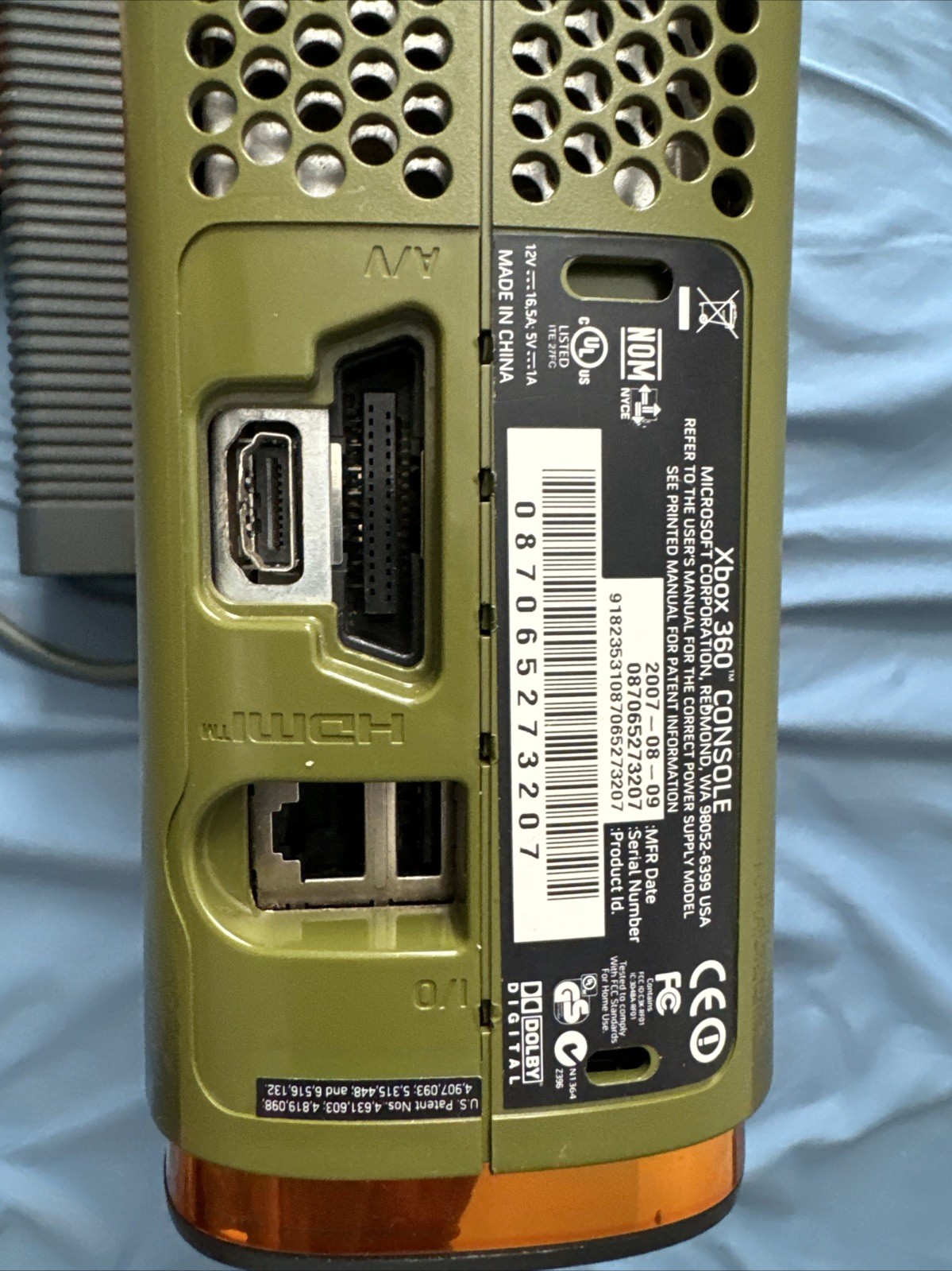Halo 3 Xbox 360 Console Controller & Cords Works but Has A Broken Front Usb Port