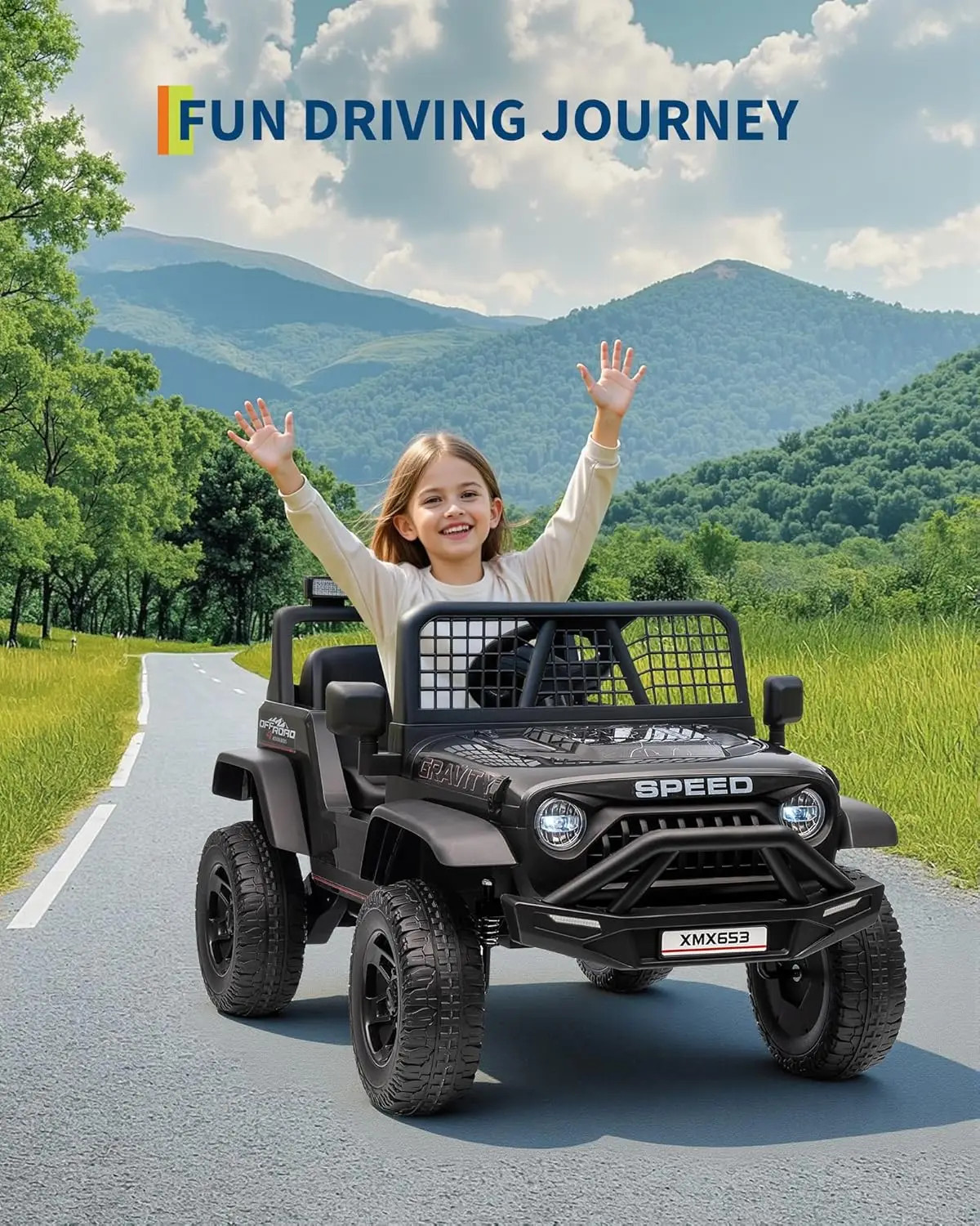 Electric Car for Kids Ride On Car with Remote Control Ride On Truck Toy for Todd