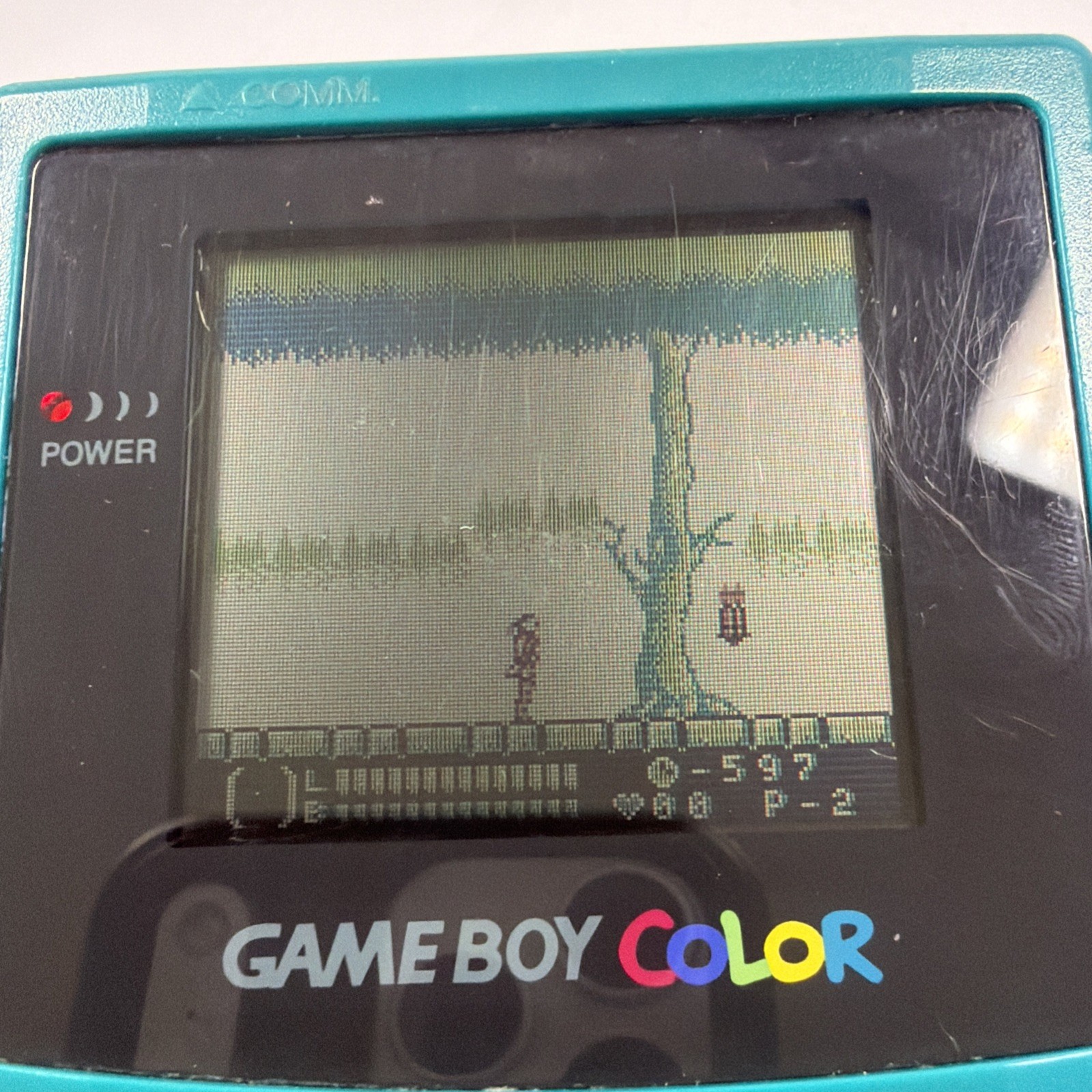 Nintendo Game Boy Color Handheld Console CGB-001 Teal Pac-Man & Bonus Game Works
