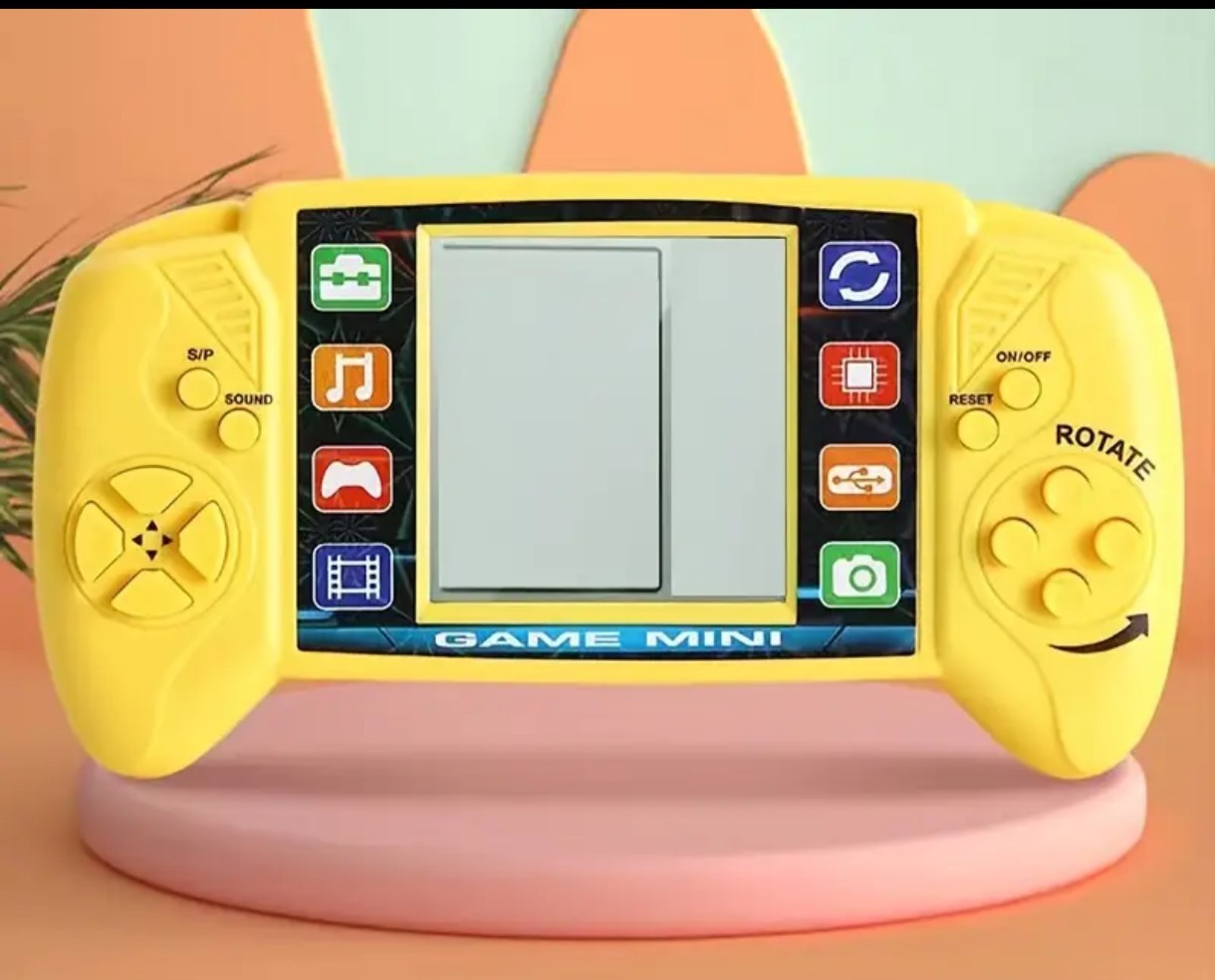 Handheld Game Console Retro Yellow Durable Plastic Portable