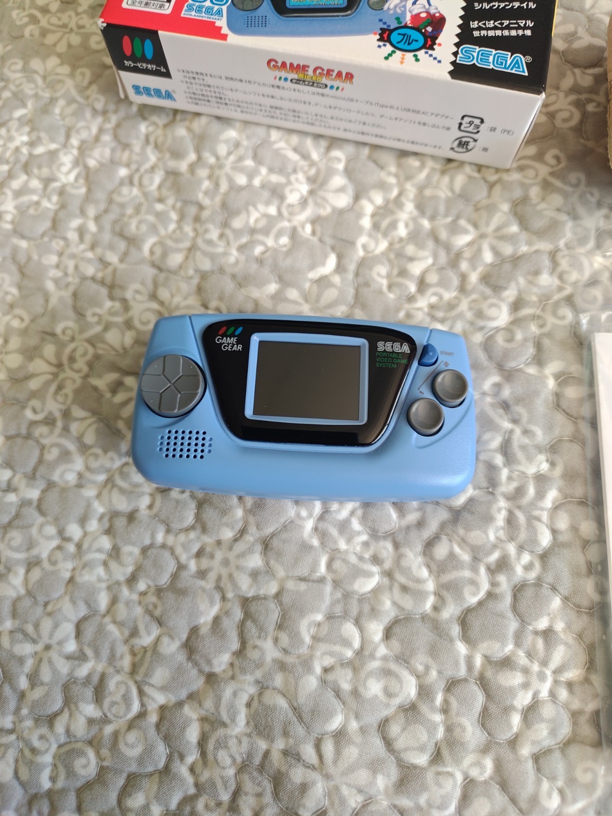 Sega Game Gear Micro Blue, Sonic, Gunstar Heroes, US seller, complete CIB, works
