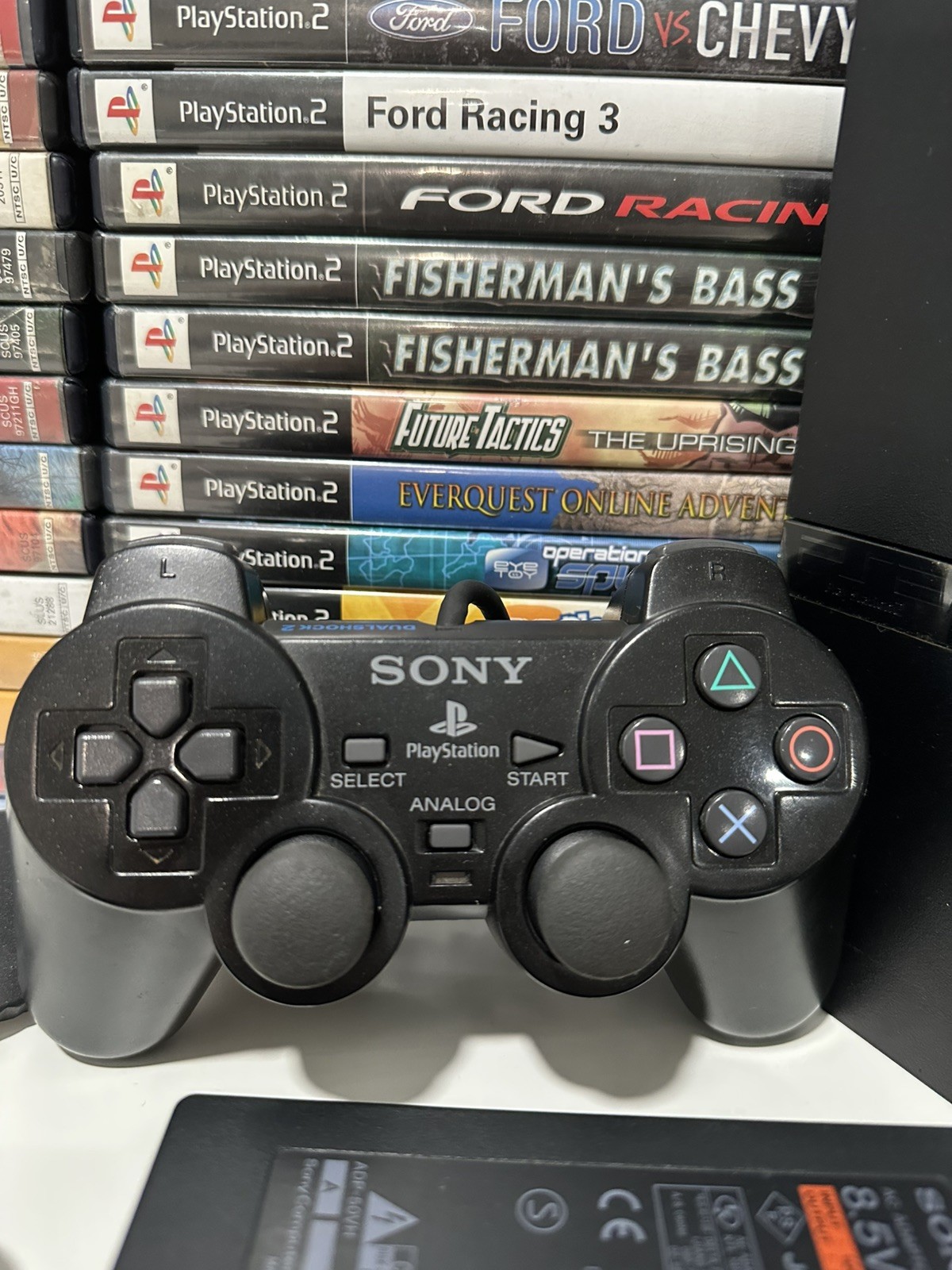 Sony PlayStation 2 PS2 Slim Console OEM Bundle Black Tested w/ControlMemory Card