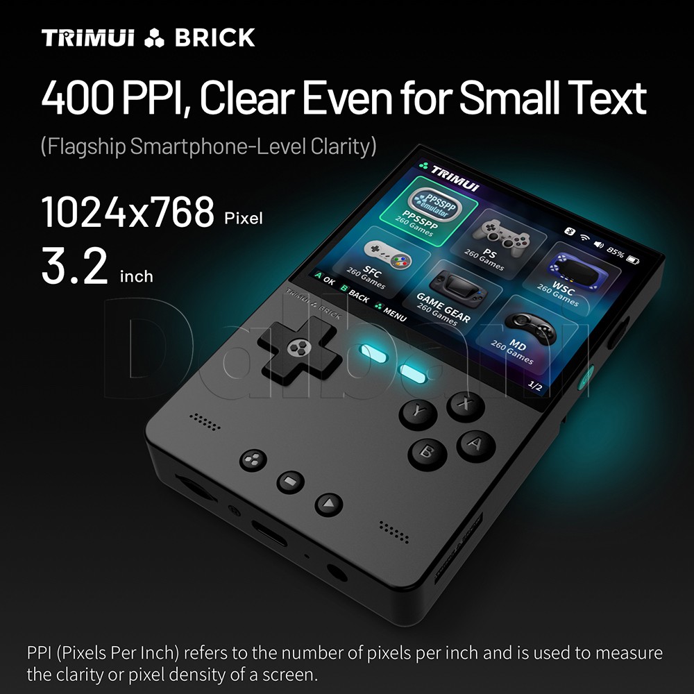 TrimUI Brick White Open Source Handheld Game Console with 64GB