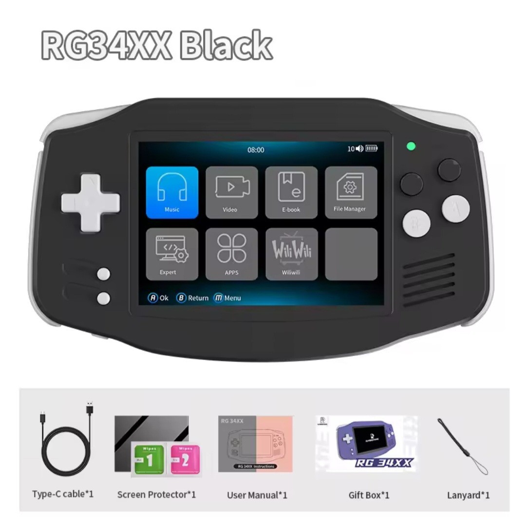 ANBERNIC RG34XX Handheld Game Console RG 34XX 64-bit Linux System 5000+ Games