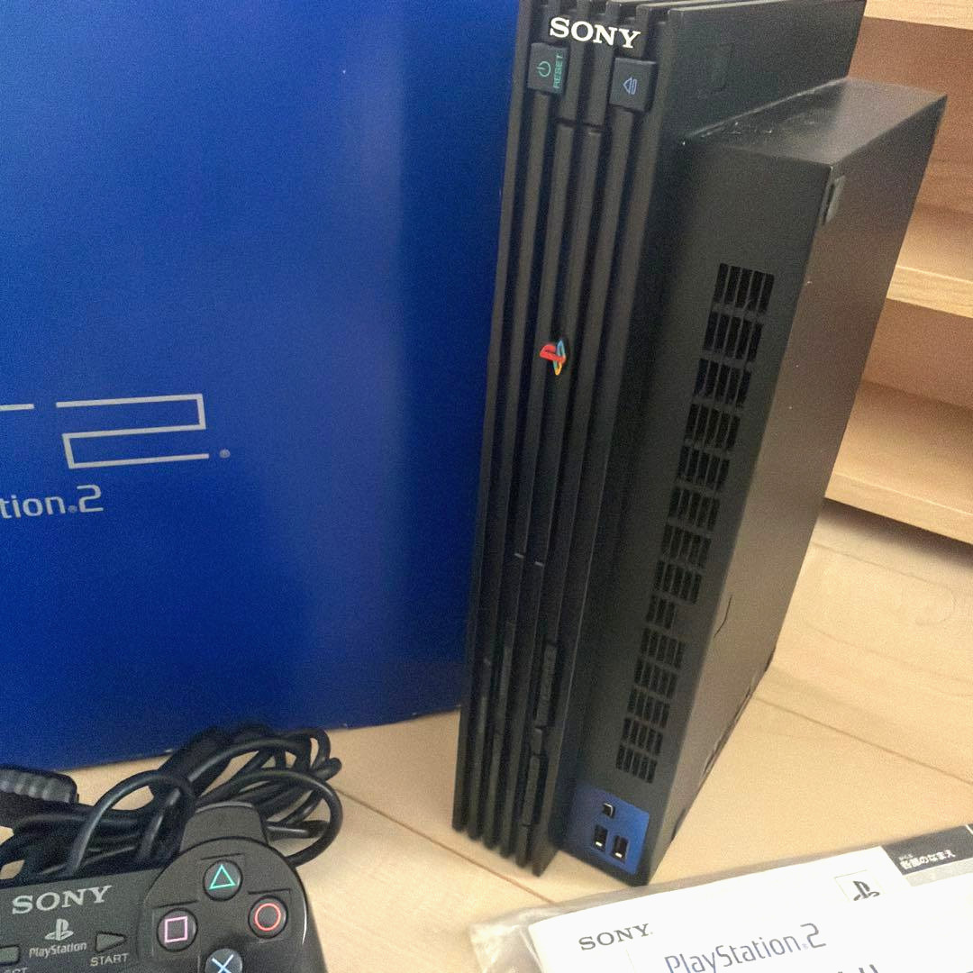 Sony PlayStation 2 PS2 SCPH-30000 Black Console Tested w/ Box, Two Controllers