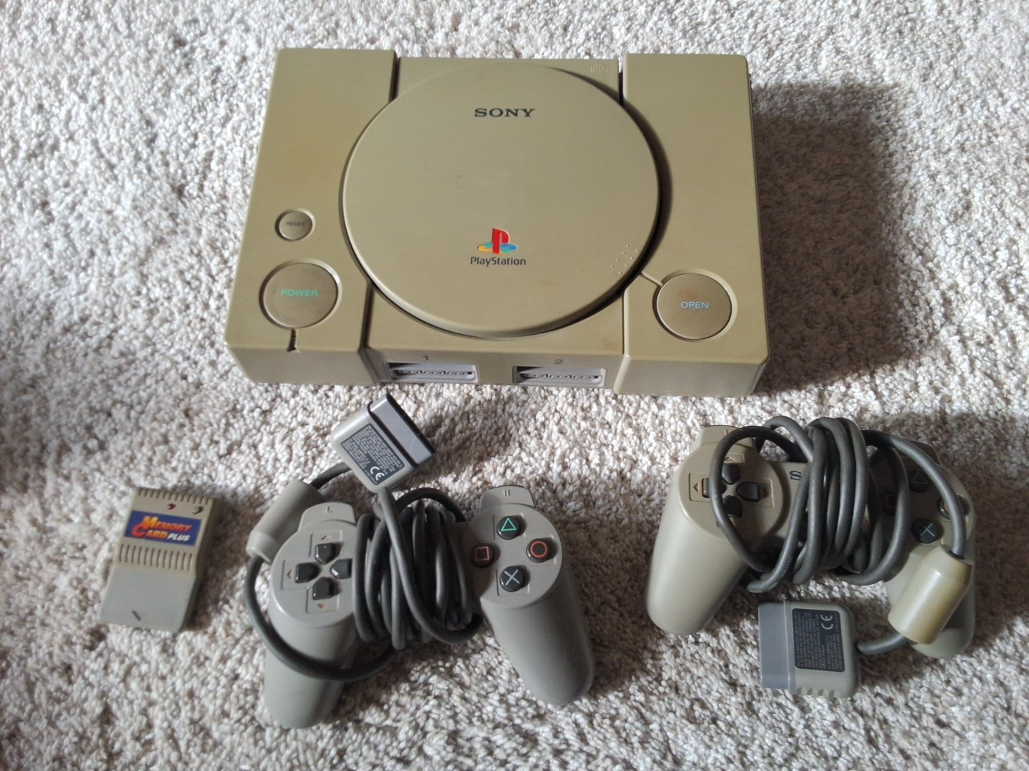 Sony PlayStation 1, No Power Cord And 2 Controllers And Memory Card Not Tested