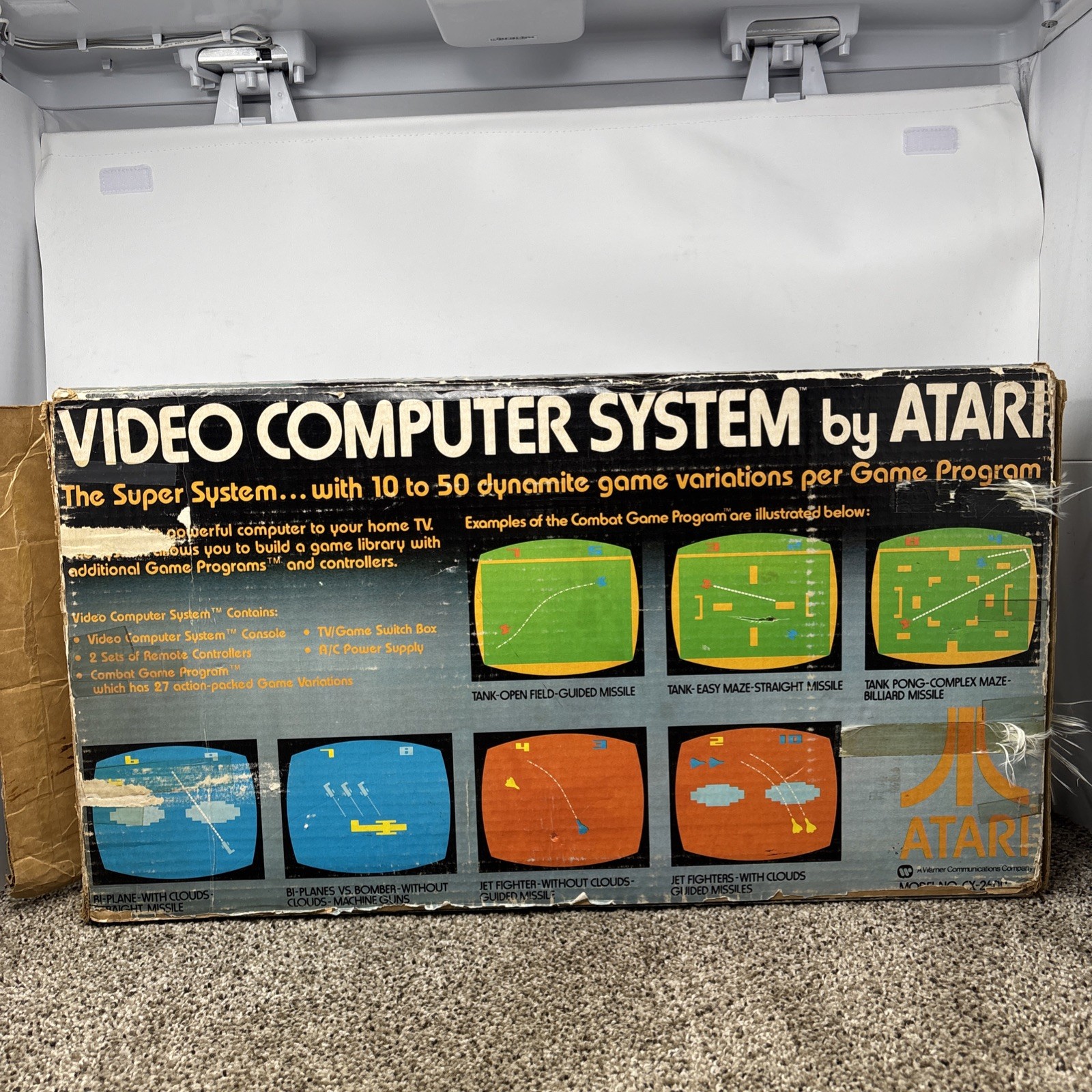 Atari 2600 Heavy Sixer Console In Box Chess Piece Box Tested Works Bundle