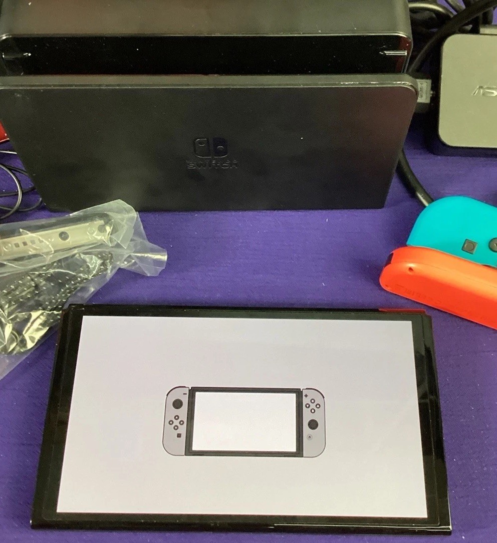 Nintendo Switch OLED Model HEG-001 Handheld Console – 64GB – Black/Neon Joy-cons