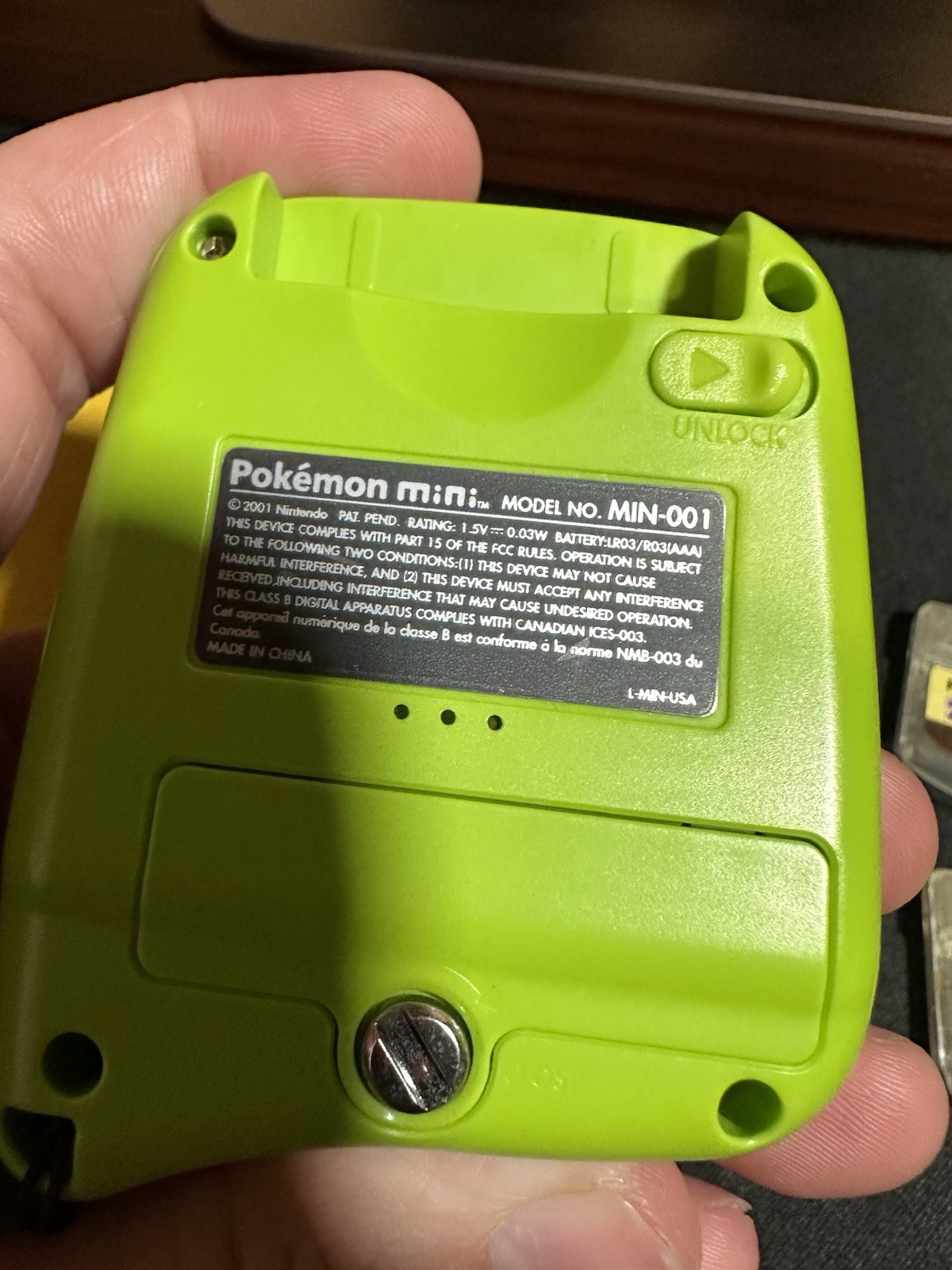 Pokémon Mini Console MIN-001 Chikorita Green W/ 2 Games, Soft case, Charm – US