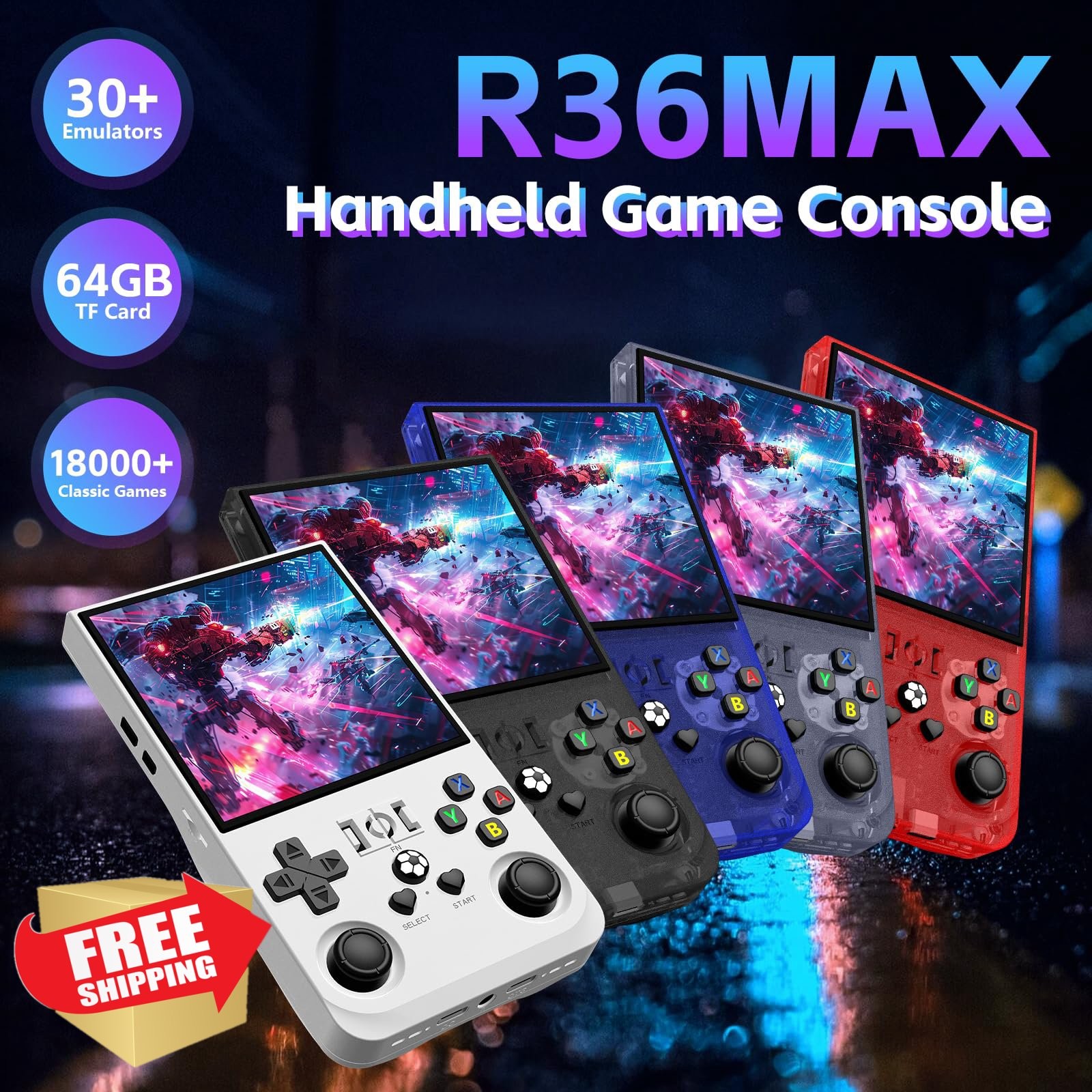 AISLPC R36MAX Game Console 4.0″ Red 64GB