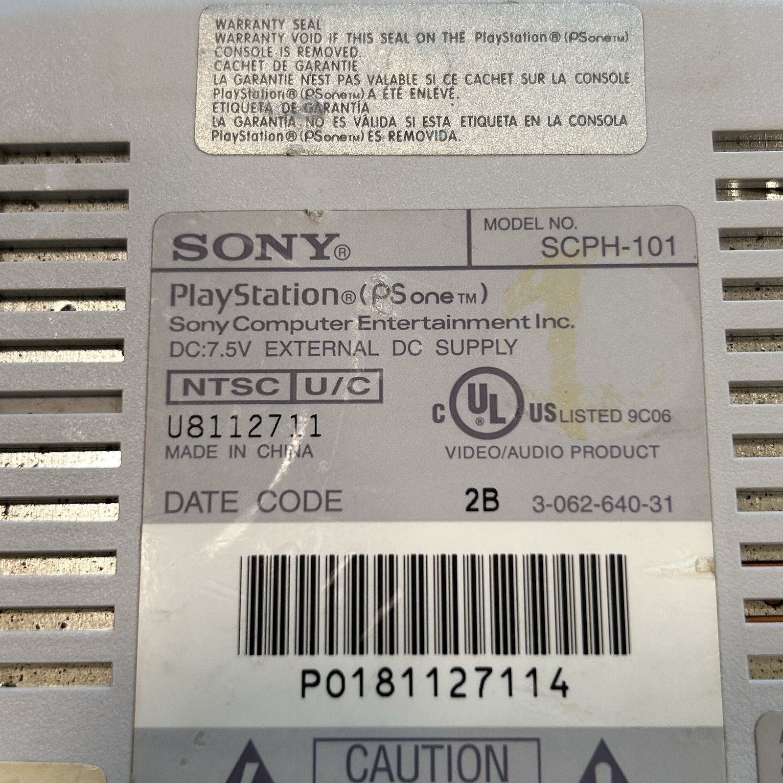 Sony PSOne PS1 PlayStation Console Bundle OEM Controller + Cords SCPH-101 TESTED