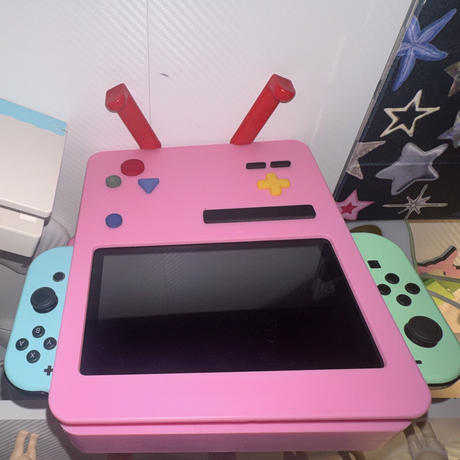 Nintendo Switch Animal Crossing Edition Console w/ Pink Case, Green/Blue Joy-Con