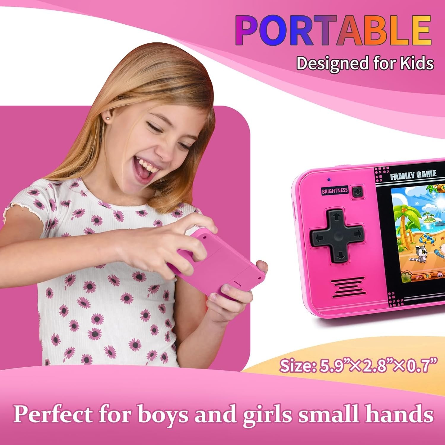 Handheld Game for Kids -Preloaded 220 Retro Video Games, Portable Gaming Play…