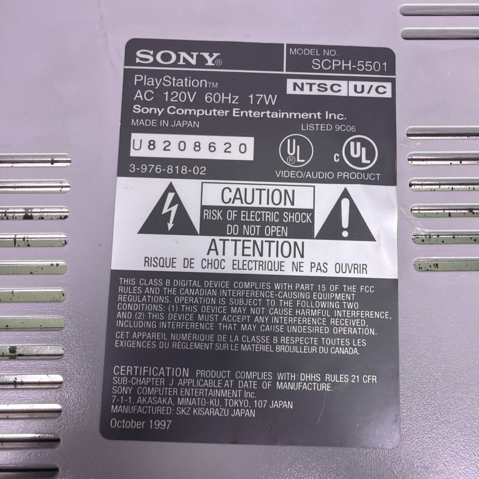 Sony PlayStation PS1 SCPH-5501 NTSC-U/C Gray W/ Controller Games Mem Card Cables