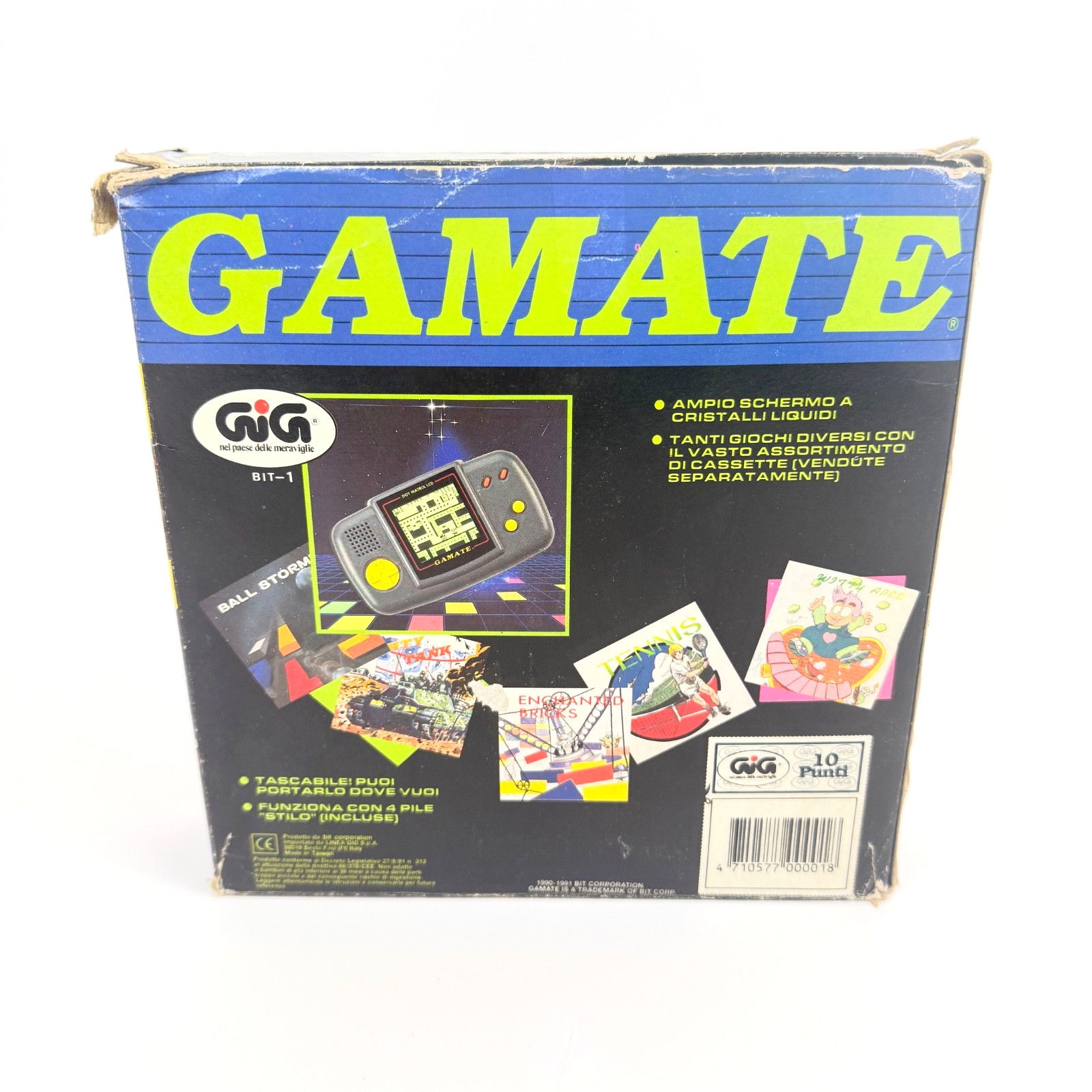 1990 GIG GAMATE BIT CORPORATION CONSOLE💎+ BOX & GAMES RARE – TESTED 🎁