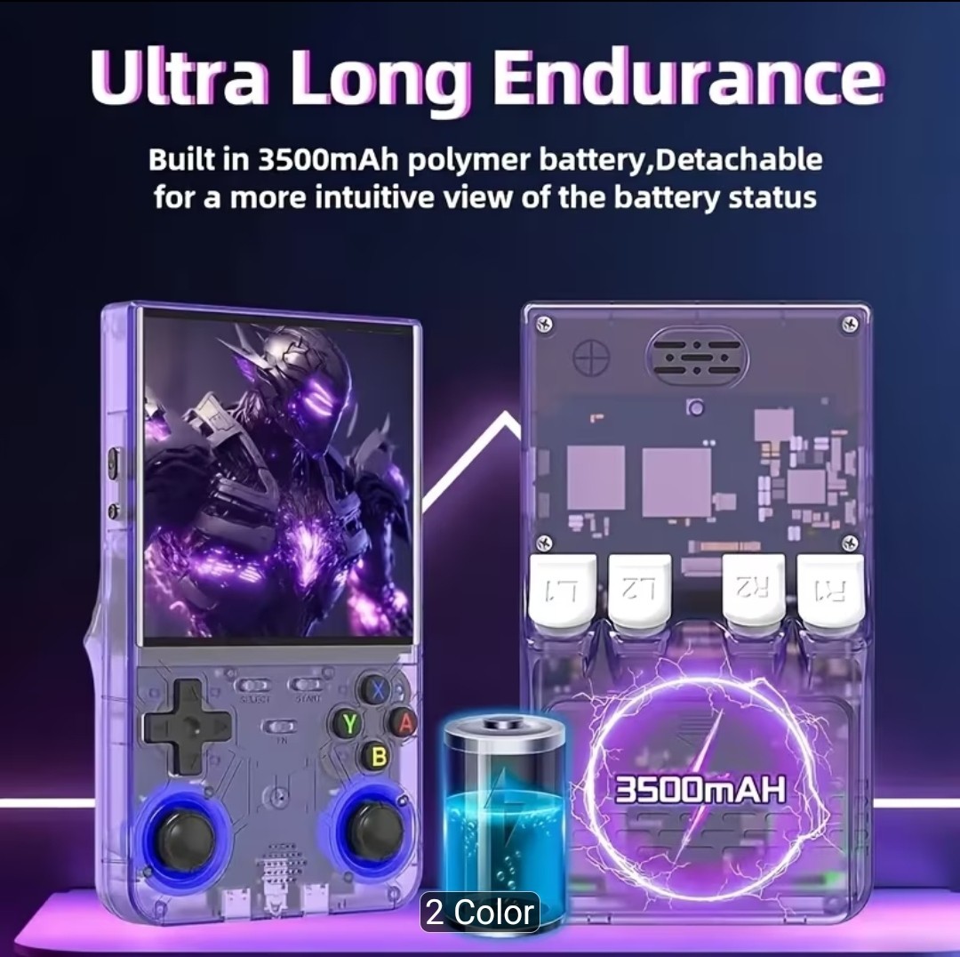 R36 Ultra 4″ 720p Handheld Game Console 128GB 3500mAh Wi-Fi USB Purple/Black