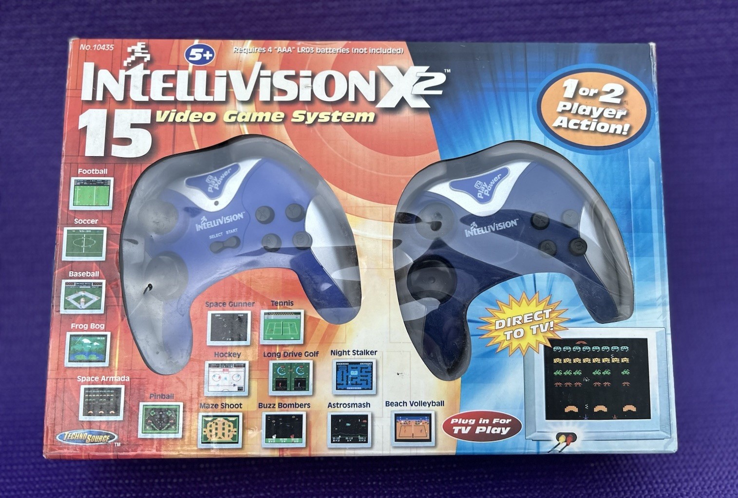 2005 INTELLIVISION x2, 15-VIDEO-GAME SYSTEM, PLUG & PLAY w/ 2 CONTROLLERS —L@@K—