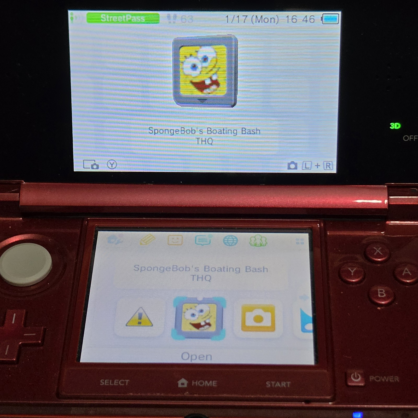 Nintendo 3DS Handheld System Flame Red CTR-001 USA with Games and Charger Bundle