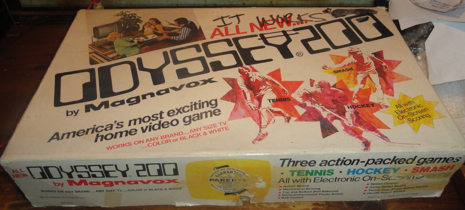 MAGNAVOX ODYSSEY 200 VINTAGE TESTED BOXED HOME VIDEO GAME CONSOLE SYSTEM PONG