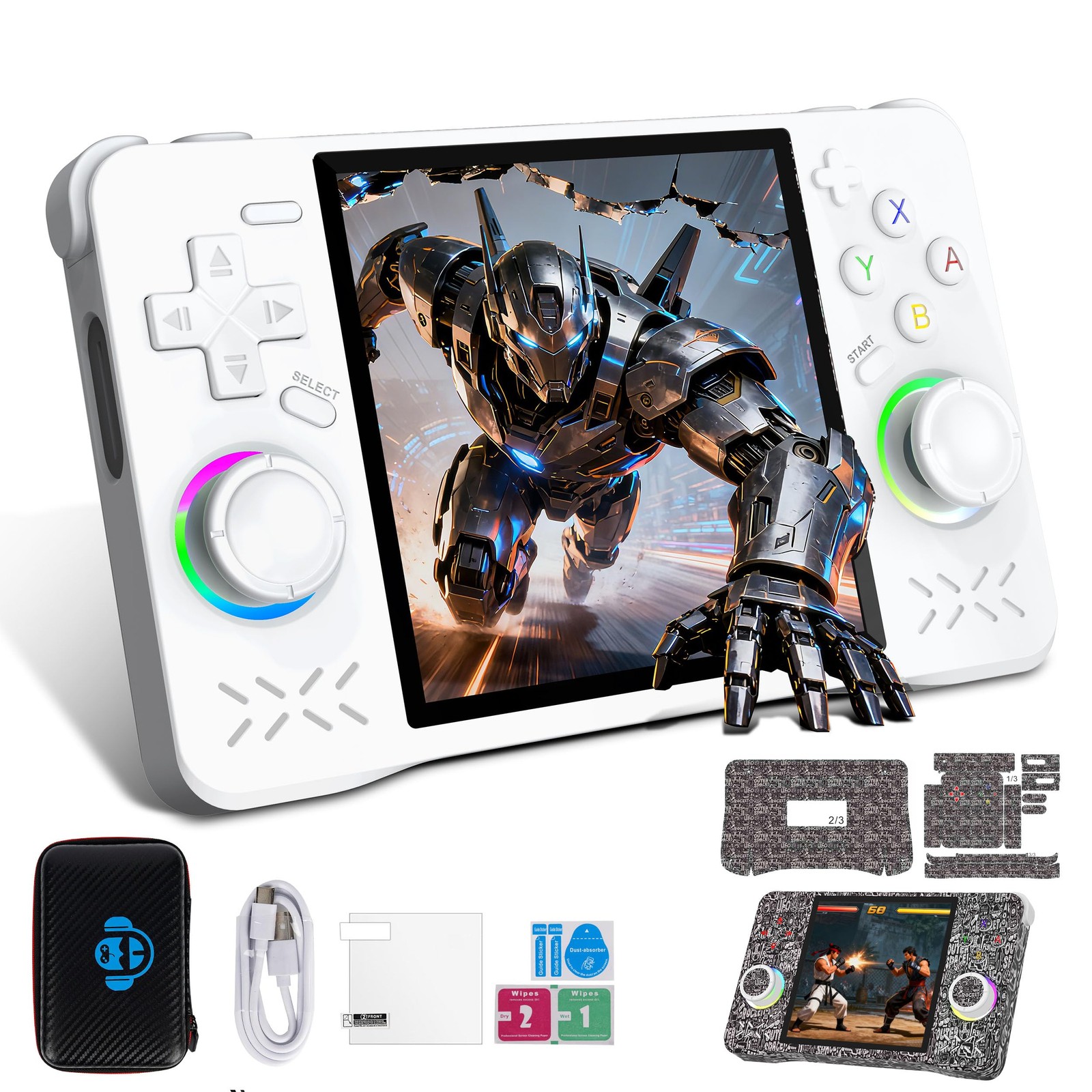 XF40H Handheld Game Console, Retro Gaming Console with 4.0 Inch 4K HD IPS