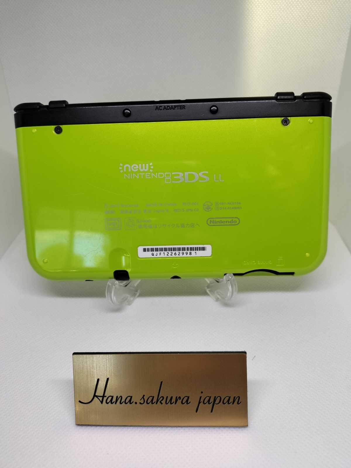 New Nintendo 3DS XL LL lime Black Console Stylus Rank B Japanese ver DS32