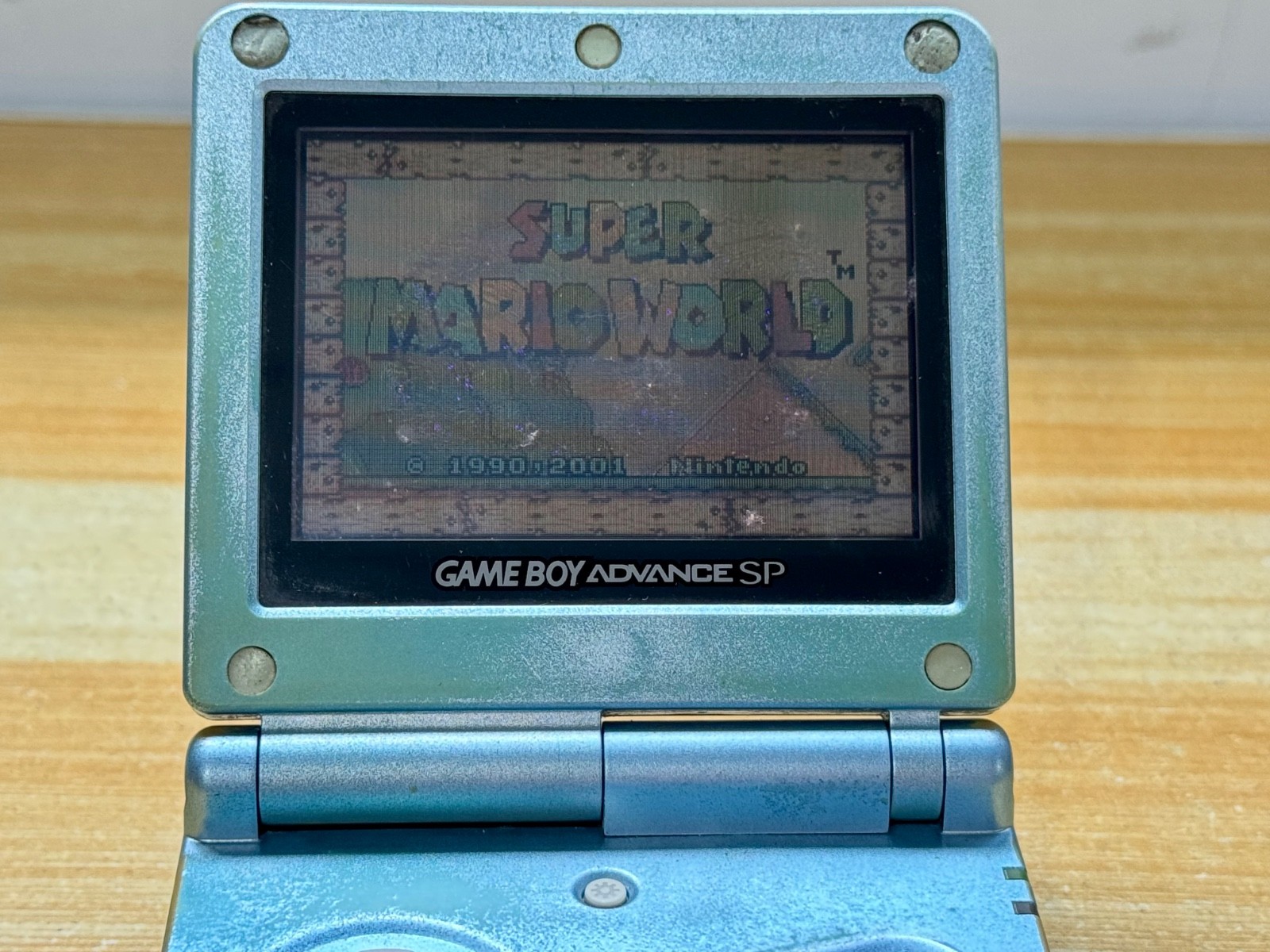 Nintendo Gameboy Advance SP AGS001 Pearl Blue Handheld w/ USB Cable & Battery