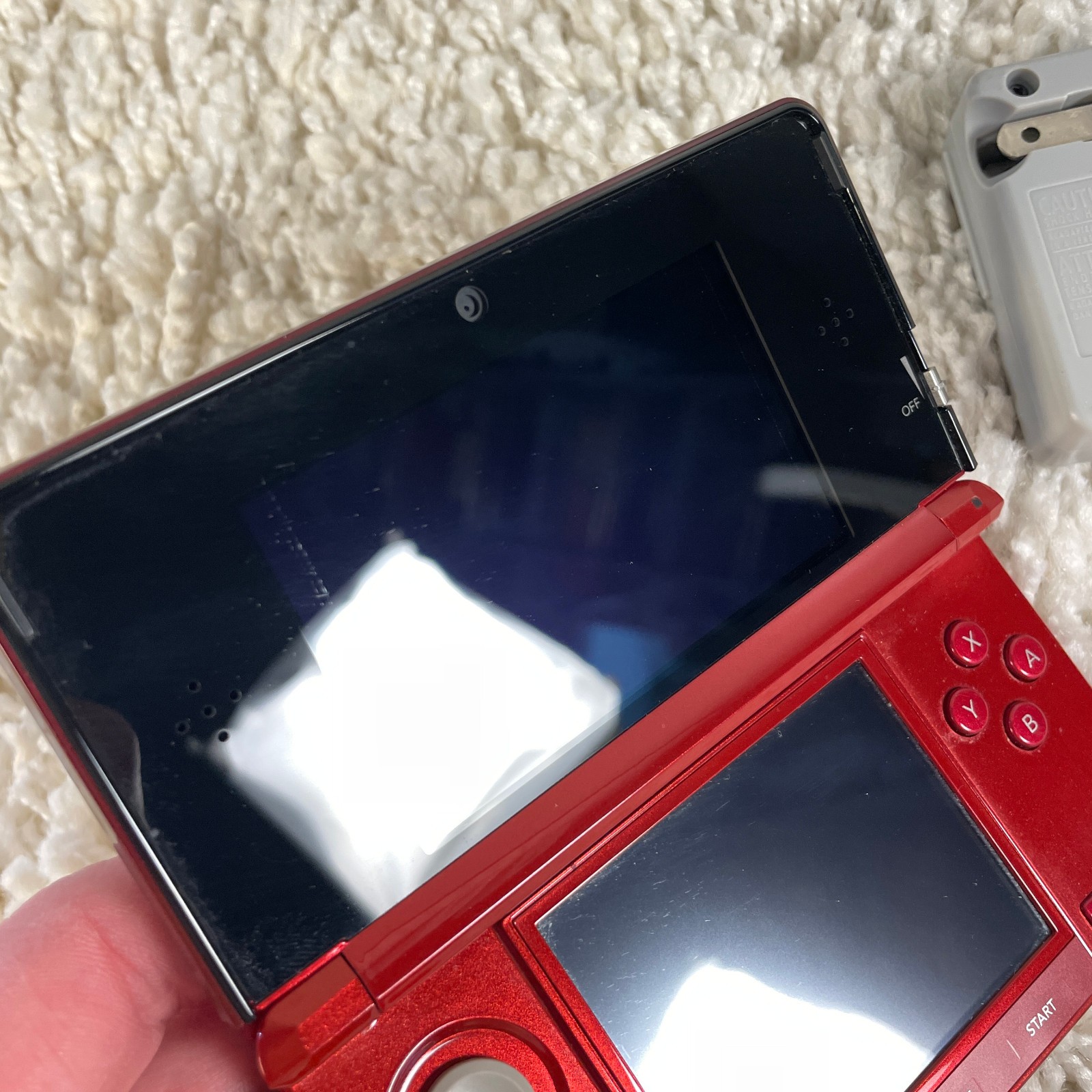 Nintendo 3DS Flame Red Handheld Console System CTR-001 Tested