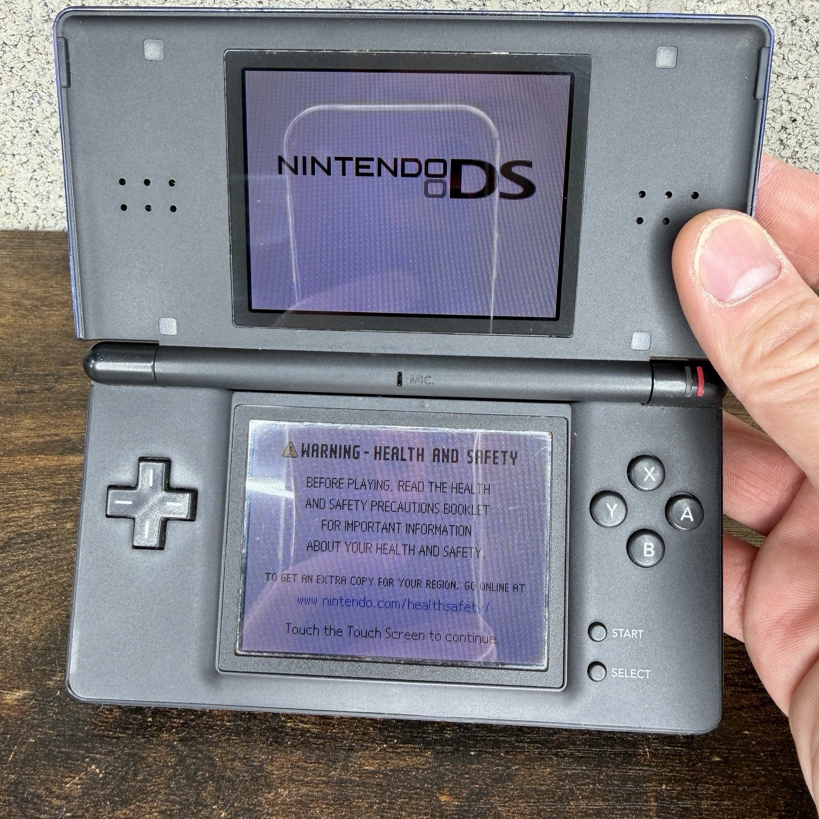 Nintendo DS Lite Handheld – Cobalt/Black w/ Charger + Stylus – Tested & Working