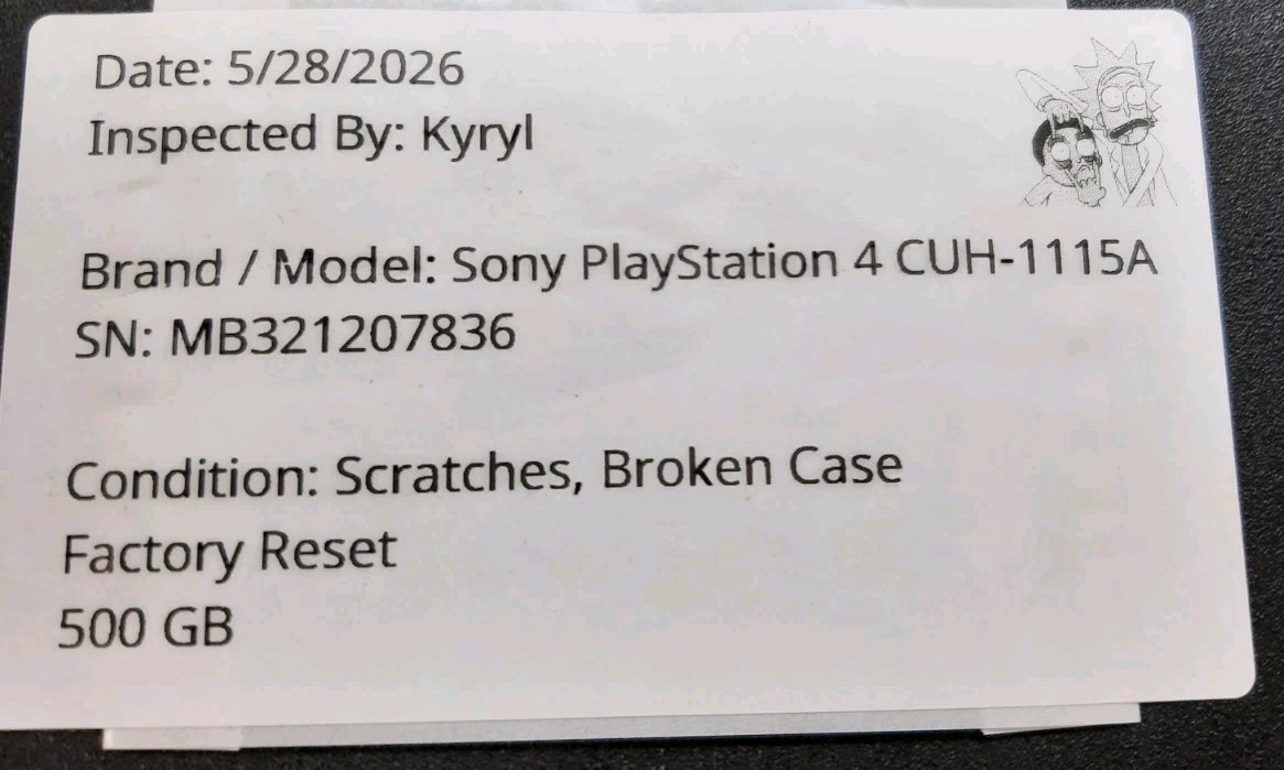 Sony PlayStation 4 CUH-1115A 500GB Black Original Home Video Game Console