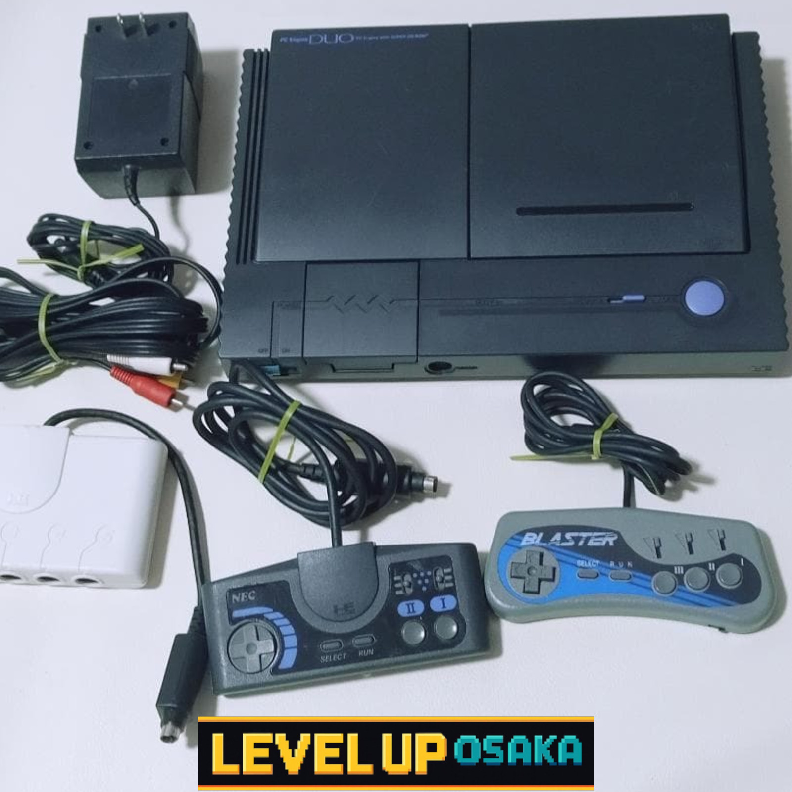 NEC PC Engine Duo PI-TG8 Console Tested HuCARD OK Multitap Controllers Japan