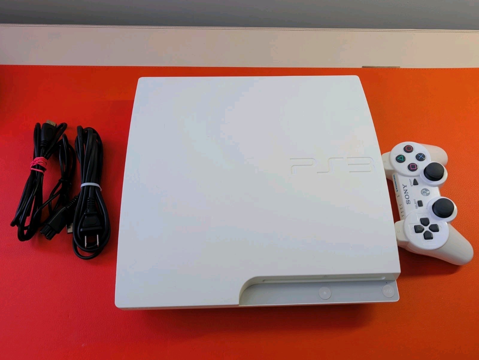 PS3 Slim Classic White CECH 3000A 1TB Console With Accessories Dualshock3