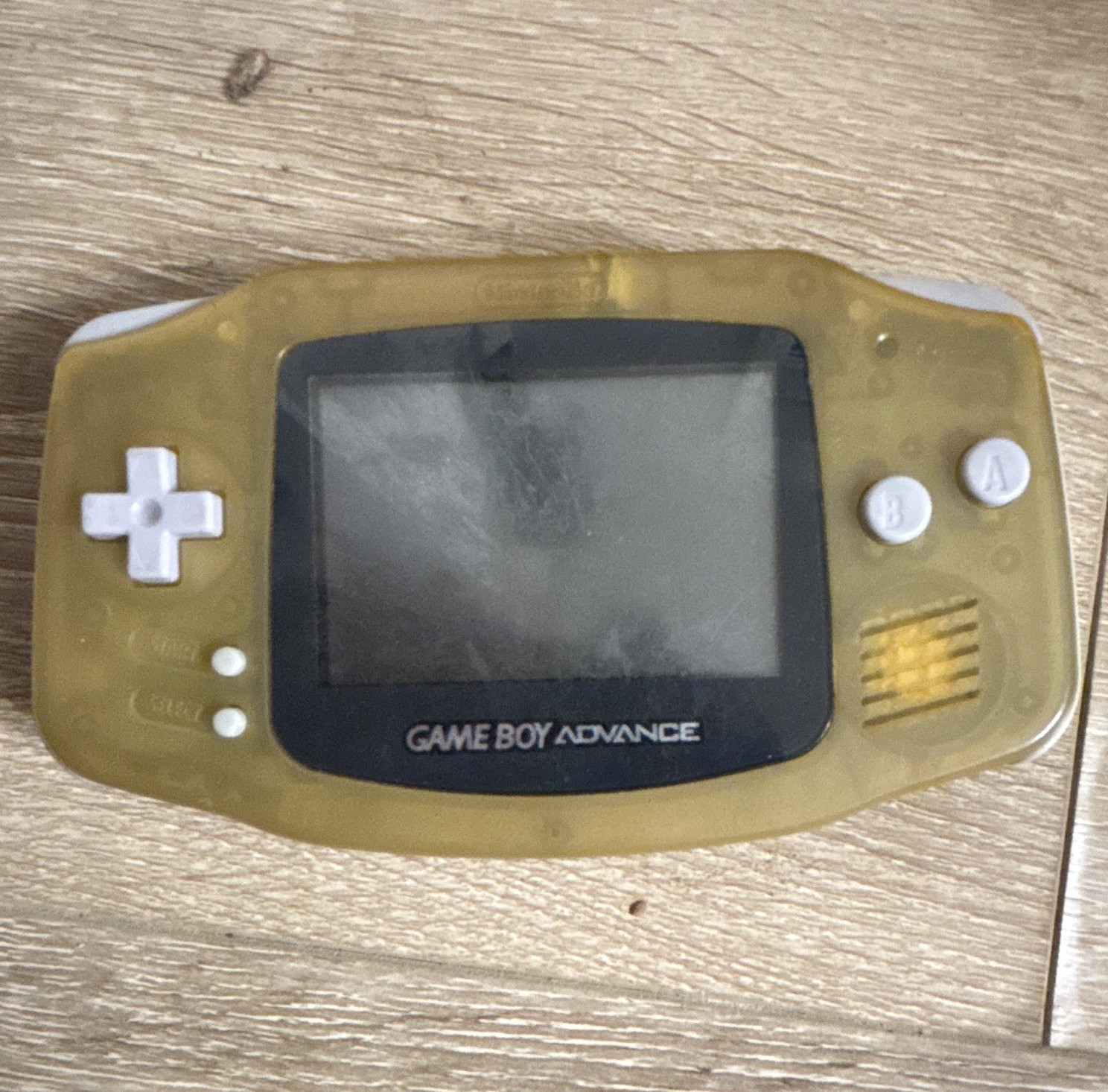 Nintendo Game Boy Advance AGB-001 Handheld System Clear Yellow Console