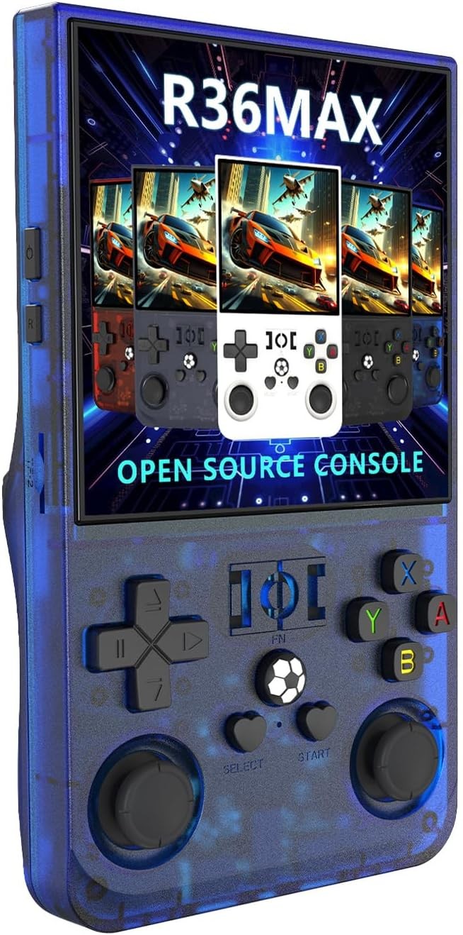 R36MAX 4inch Screen Handheld Game Player 64GB Video Console 4000mAh Battery Rech