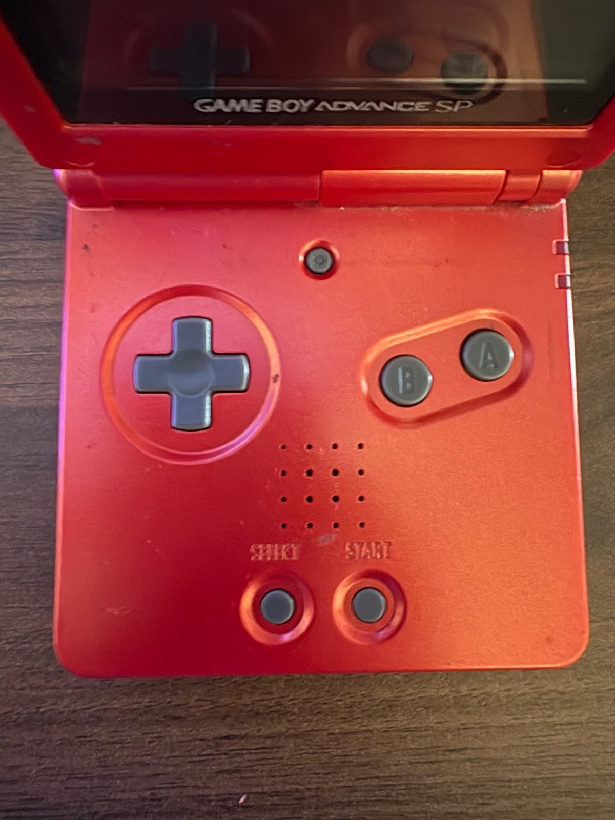 Nintendo Game Boy Advance SP Flame Red Console Handheld AGS-001 Tested Works