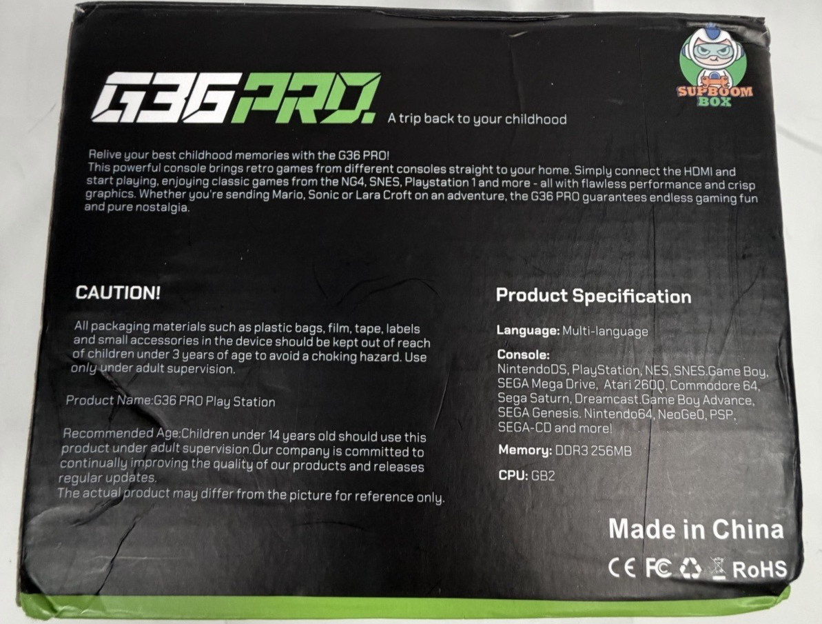 G36PRO,HDMI TV Video Game Stick Retro Gaming Console Wireless Controller 256GB