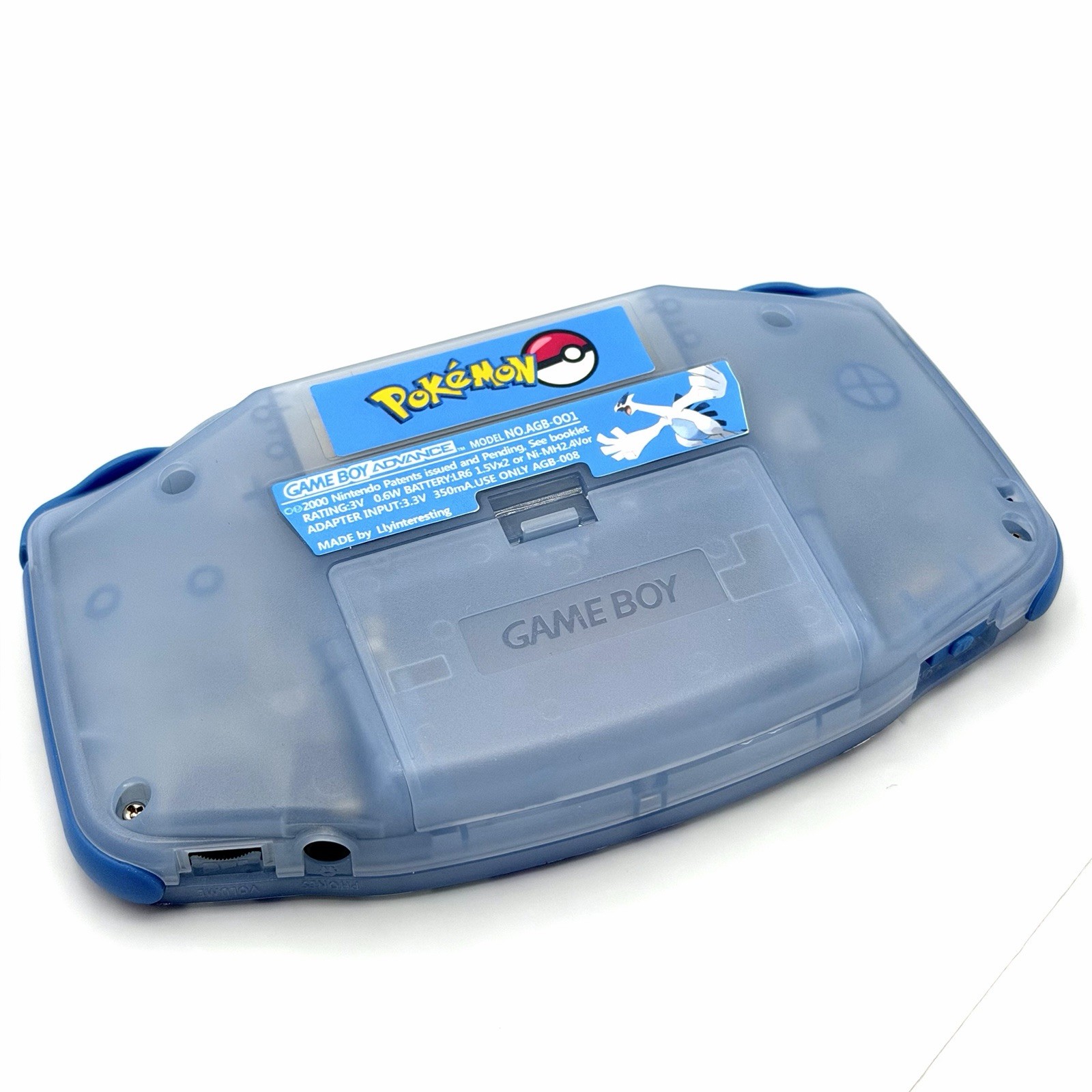 Nintendo Game Boy Advance GBA iPS Backlight Backlit Console Blue Lugia Pokemon